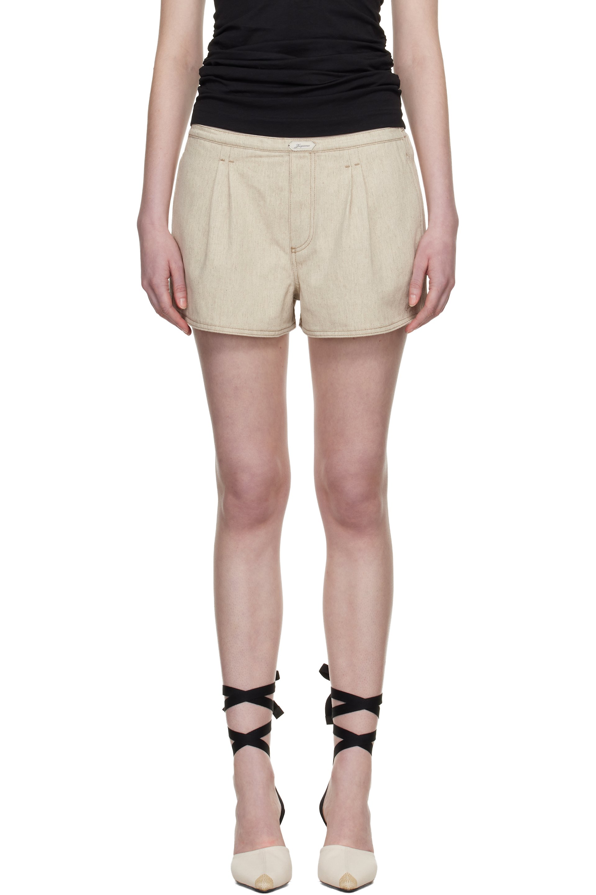JACQUEMUS - Beige 'The Amelo de-Nîmes' Denim Shorts