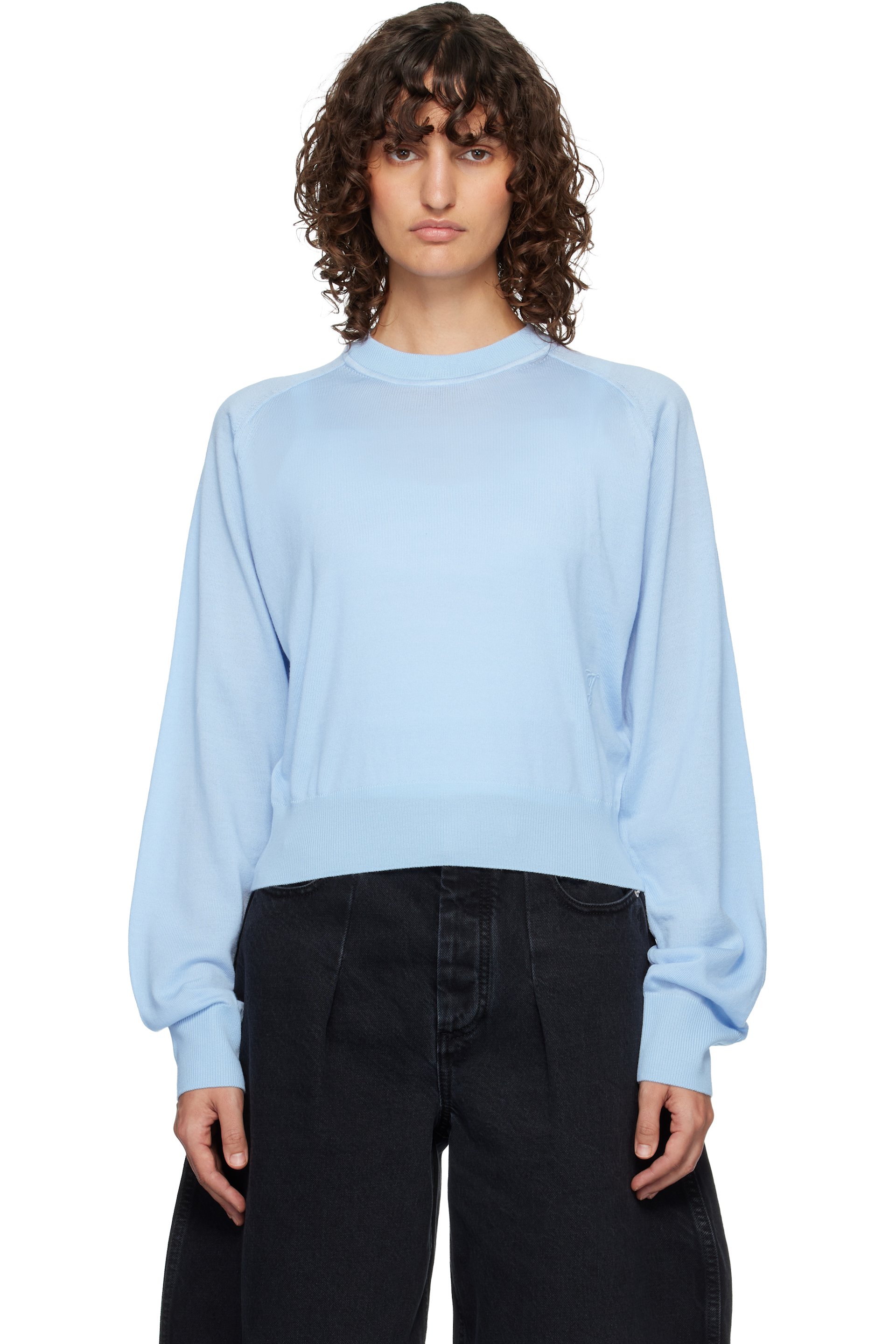 JACQUEMUS - Pull bleu à logo J