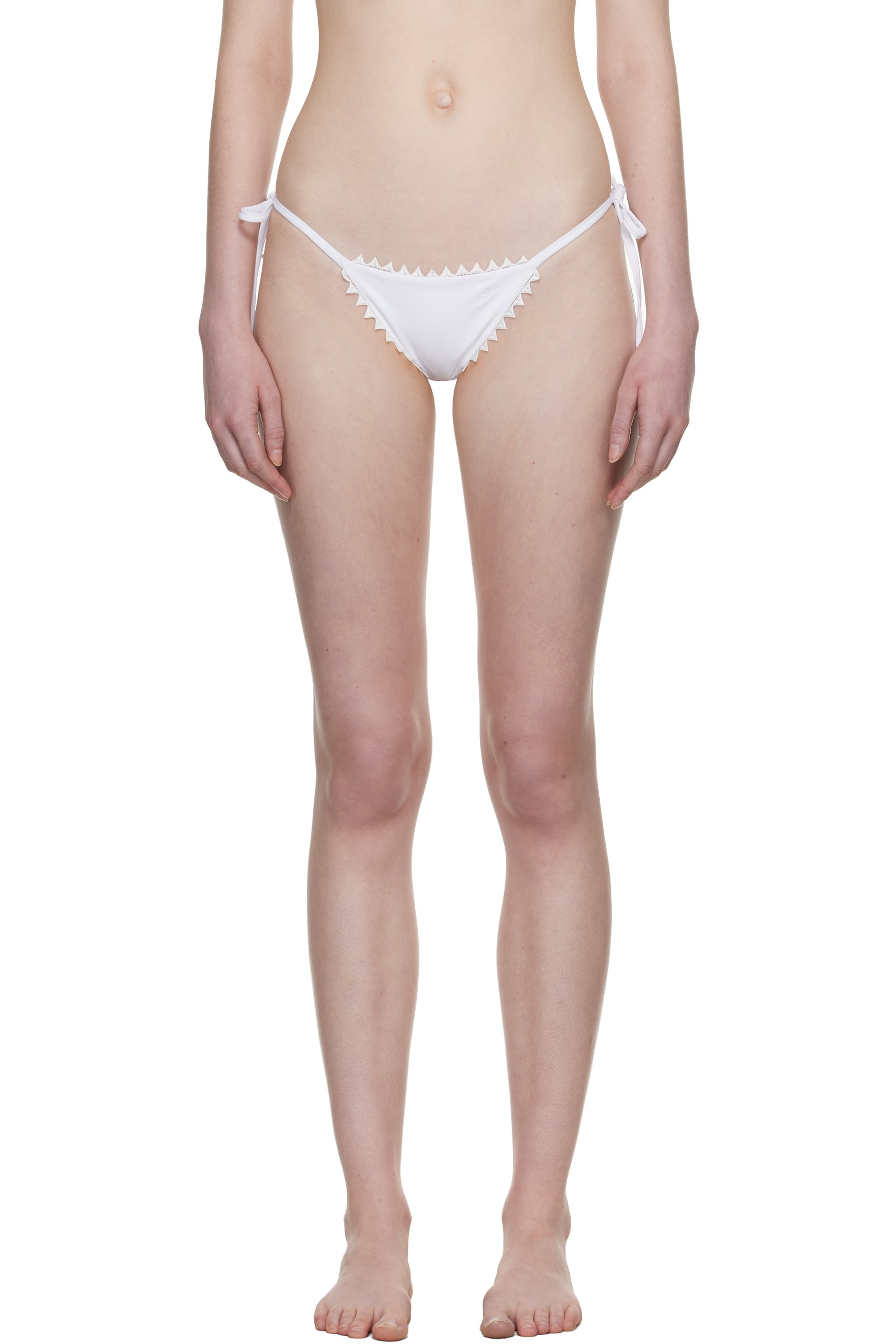 JACQUEMUS - Culotte de bikini Picot blanche