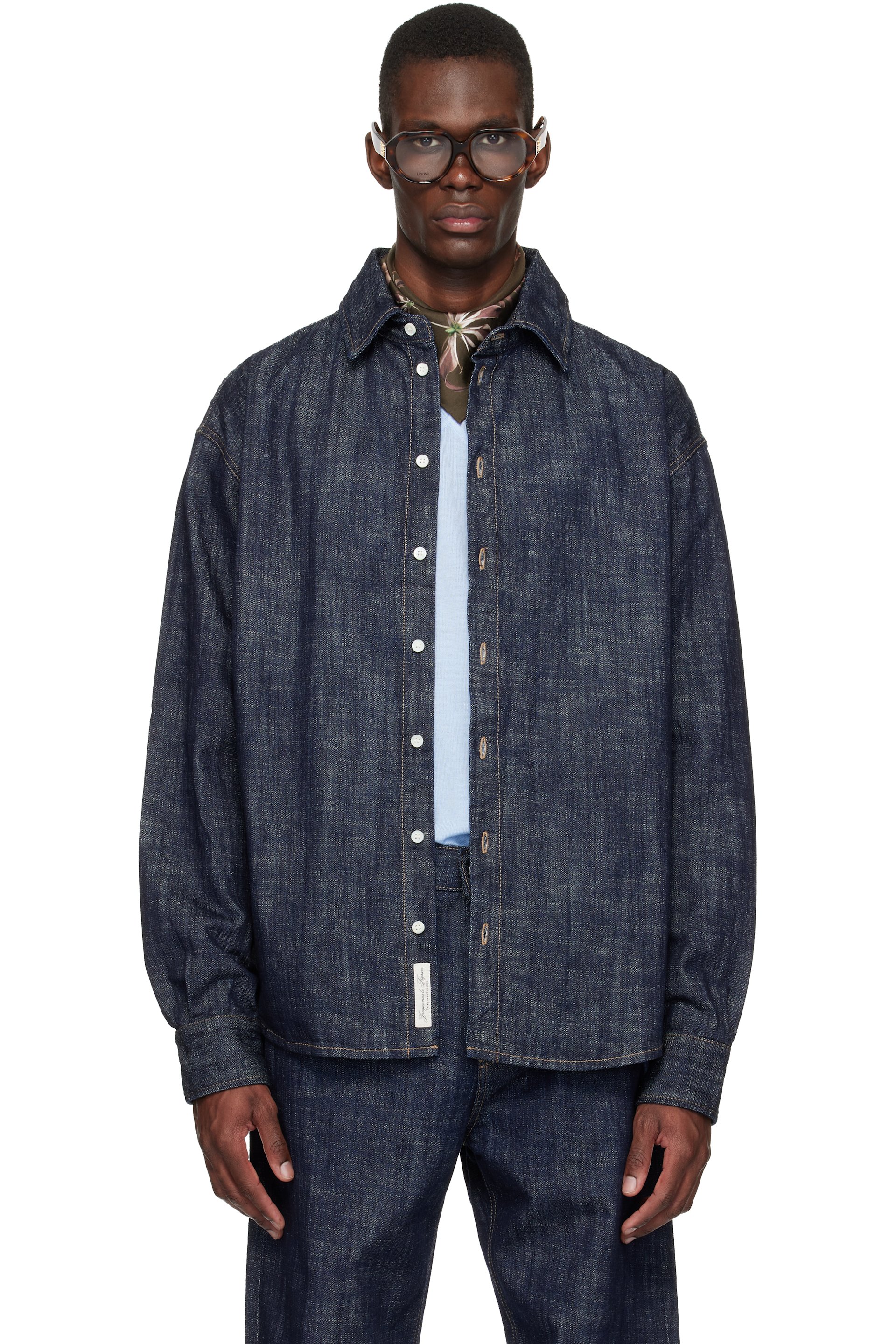 JACQUEMUS - ネイビー 'The Simon de-Nîmes denim' シャツ