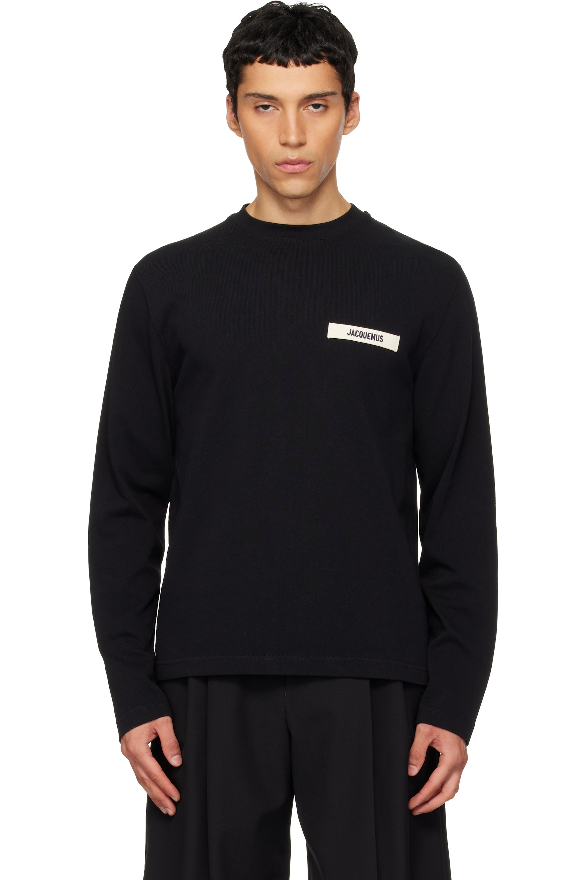 JACQUEMUS - Black 'The Gros Grain long-sleeve' T-shirt