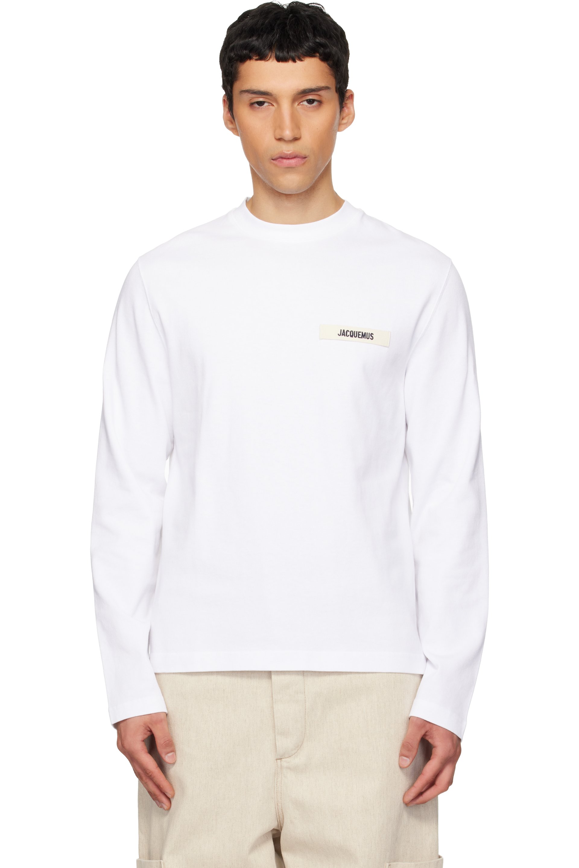 JACQUEMUS - White 'The Gros Grain long-sleeve' T-shirt
