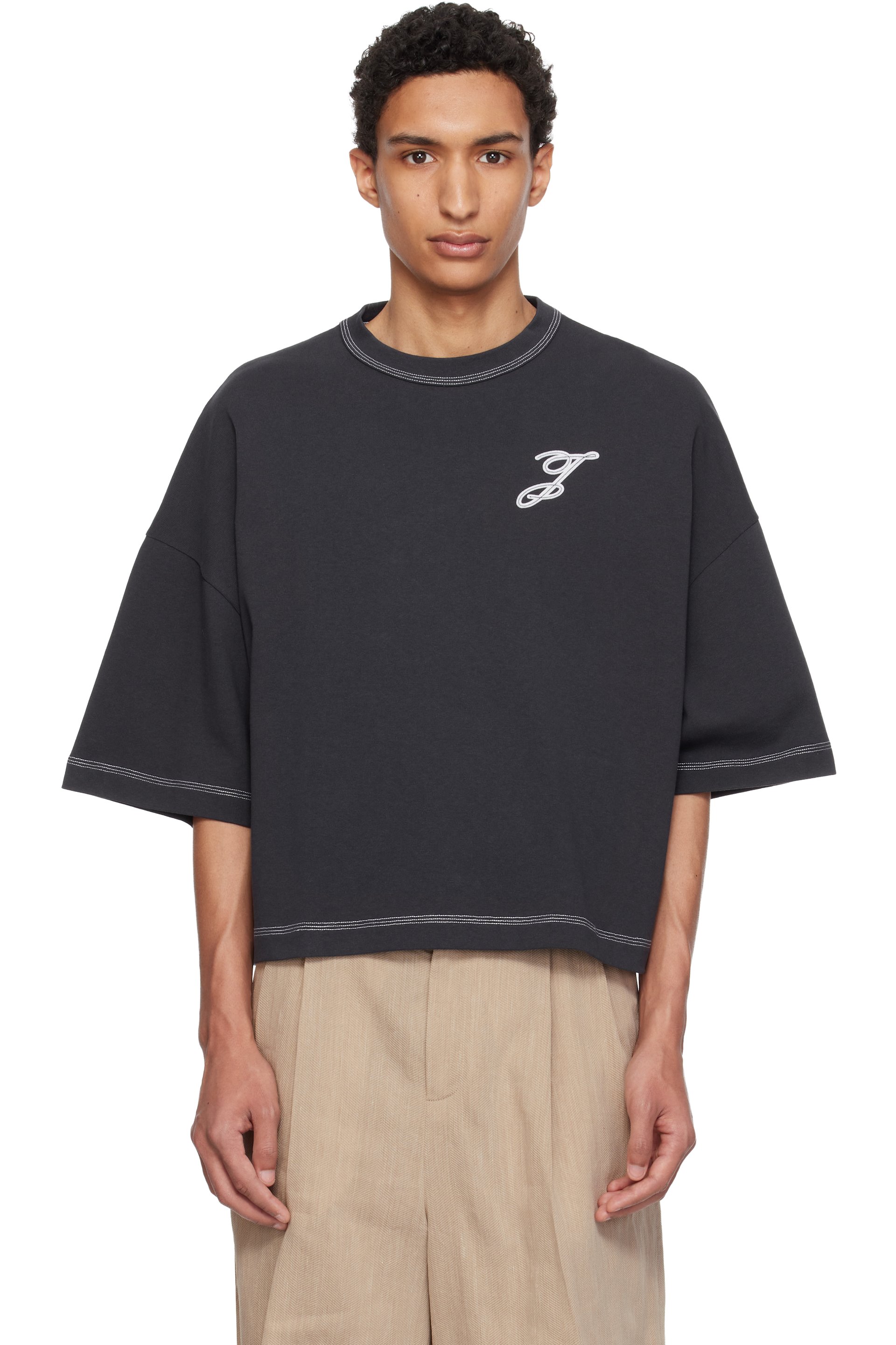 JACQUEMUS - Navy 'The Letro' T-shirt