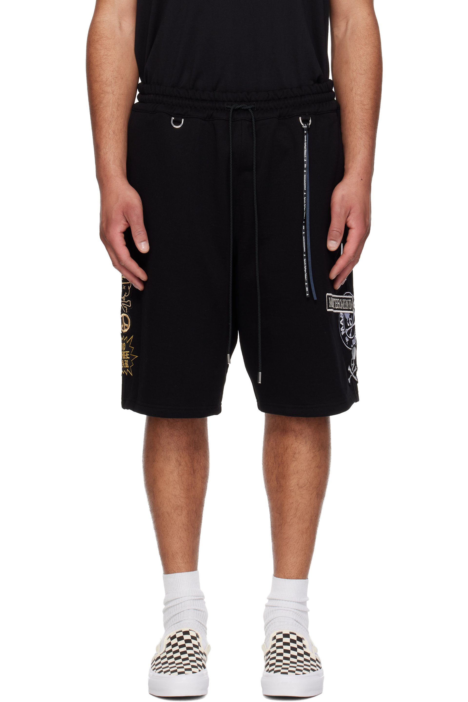 mastermind JAPAN - Black Multi Patched Shorts