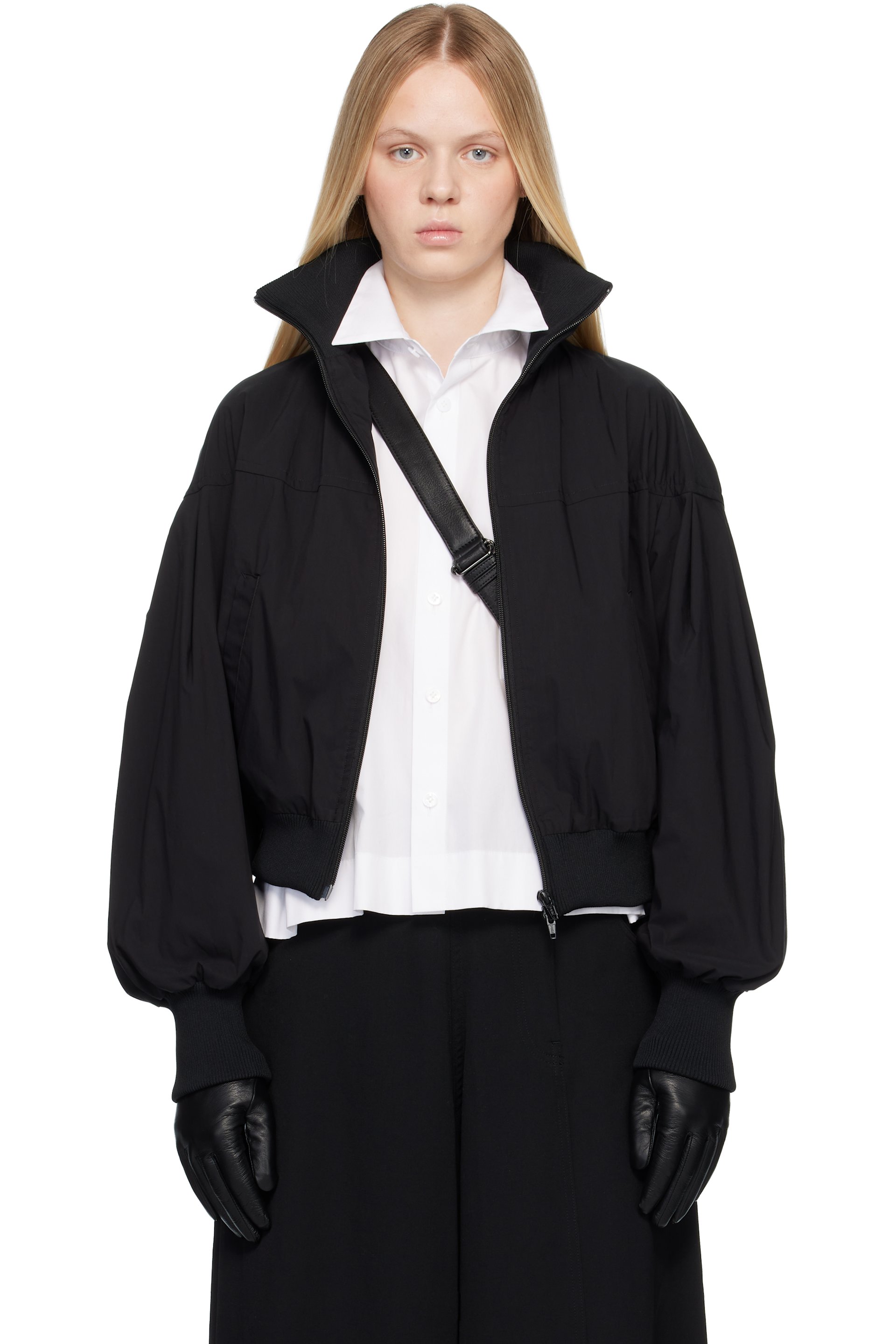 Yohji Yamamoto - Blouson coupe-vent noir à panneaux