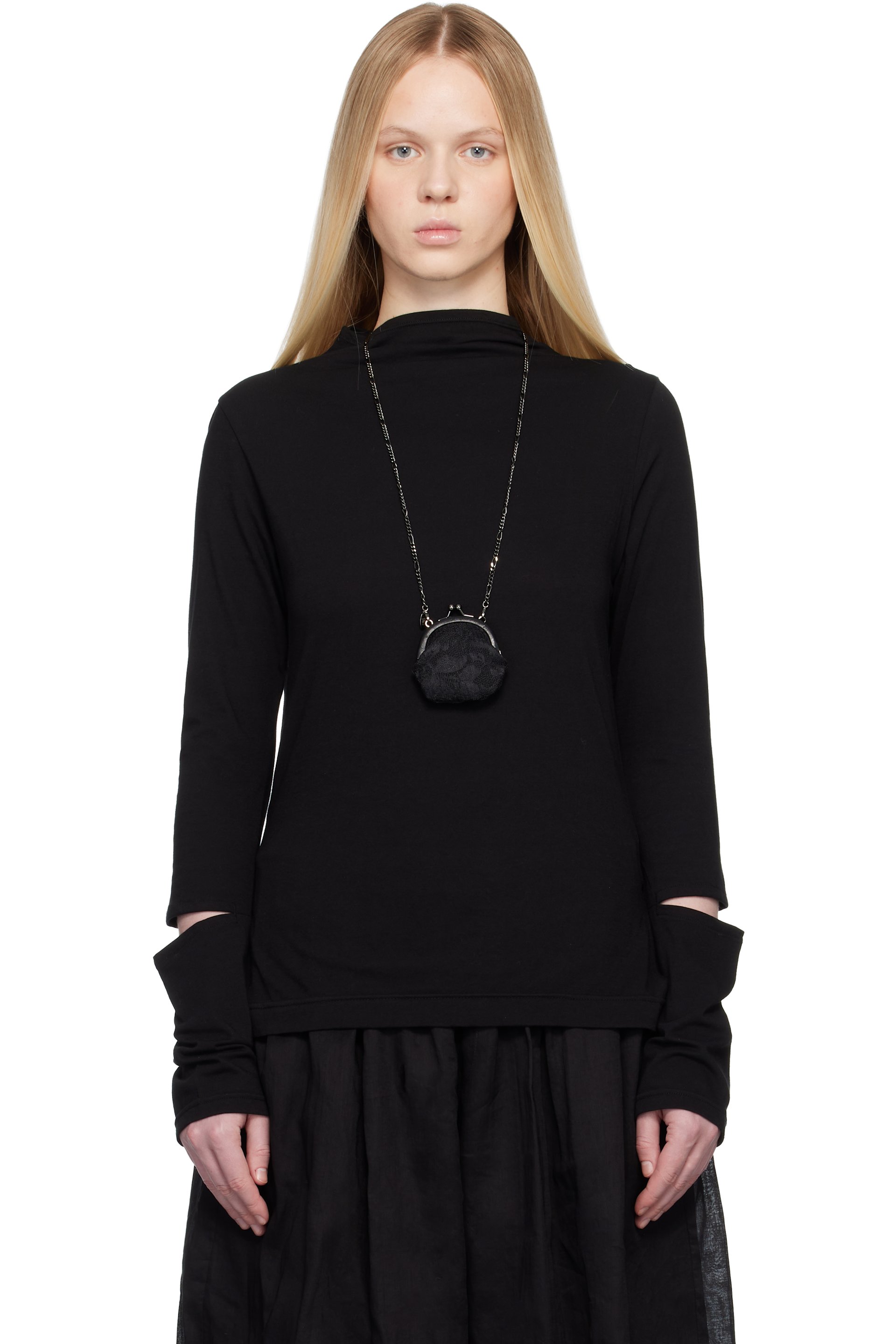 Yohji Yamamoto - T-shirt noir à découpes