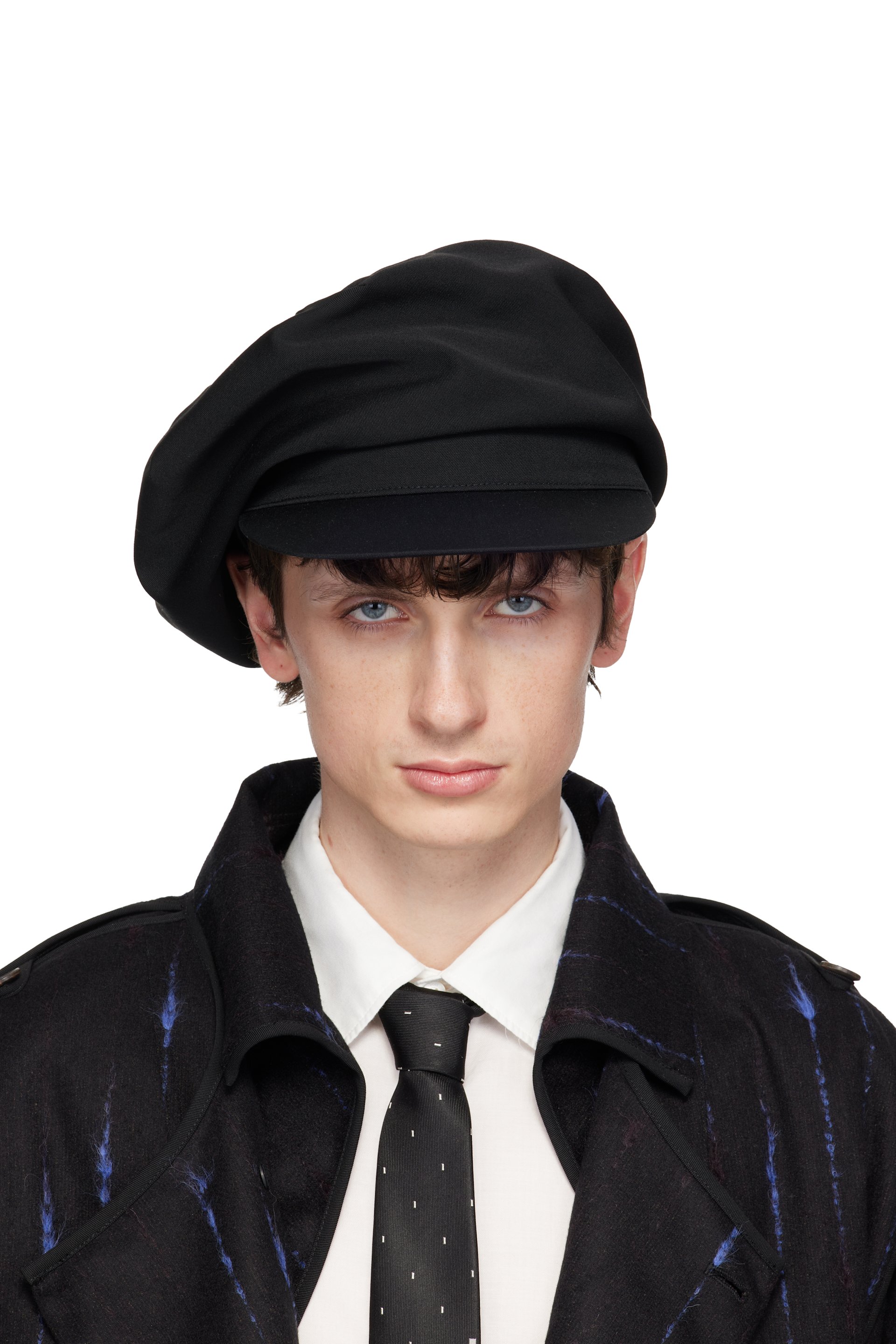 YOHJI YAMAMOTO - Black Gabardine Darts Casquette Cap