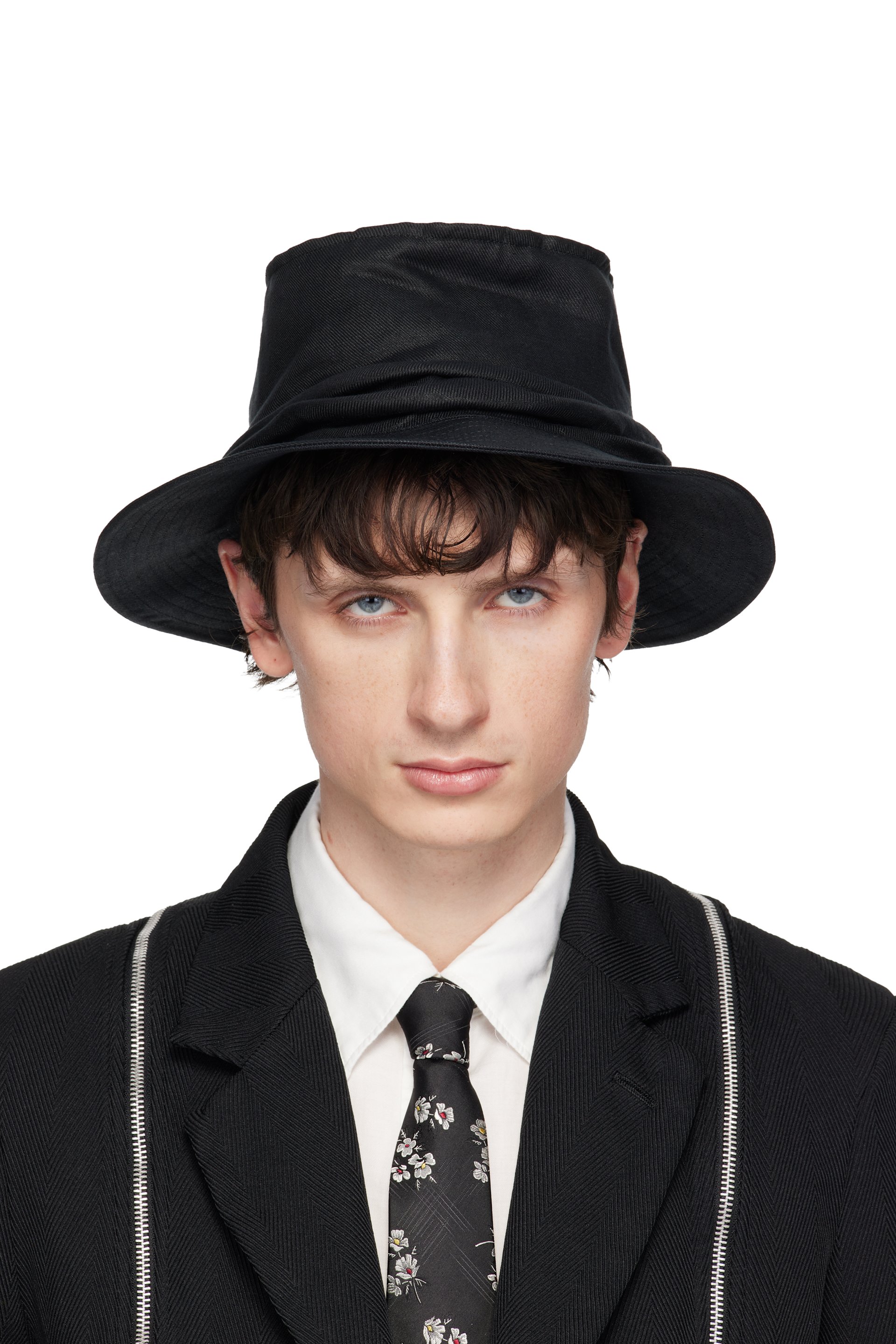 YOHJI YAMAMOTO - Black Drape Bucket Hat