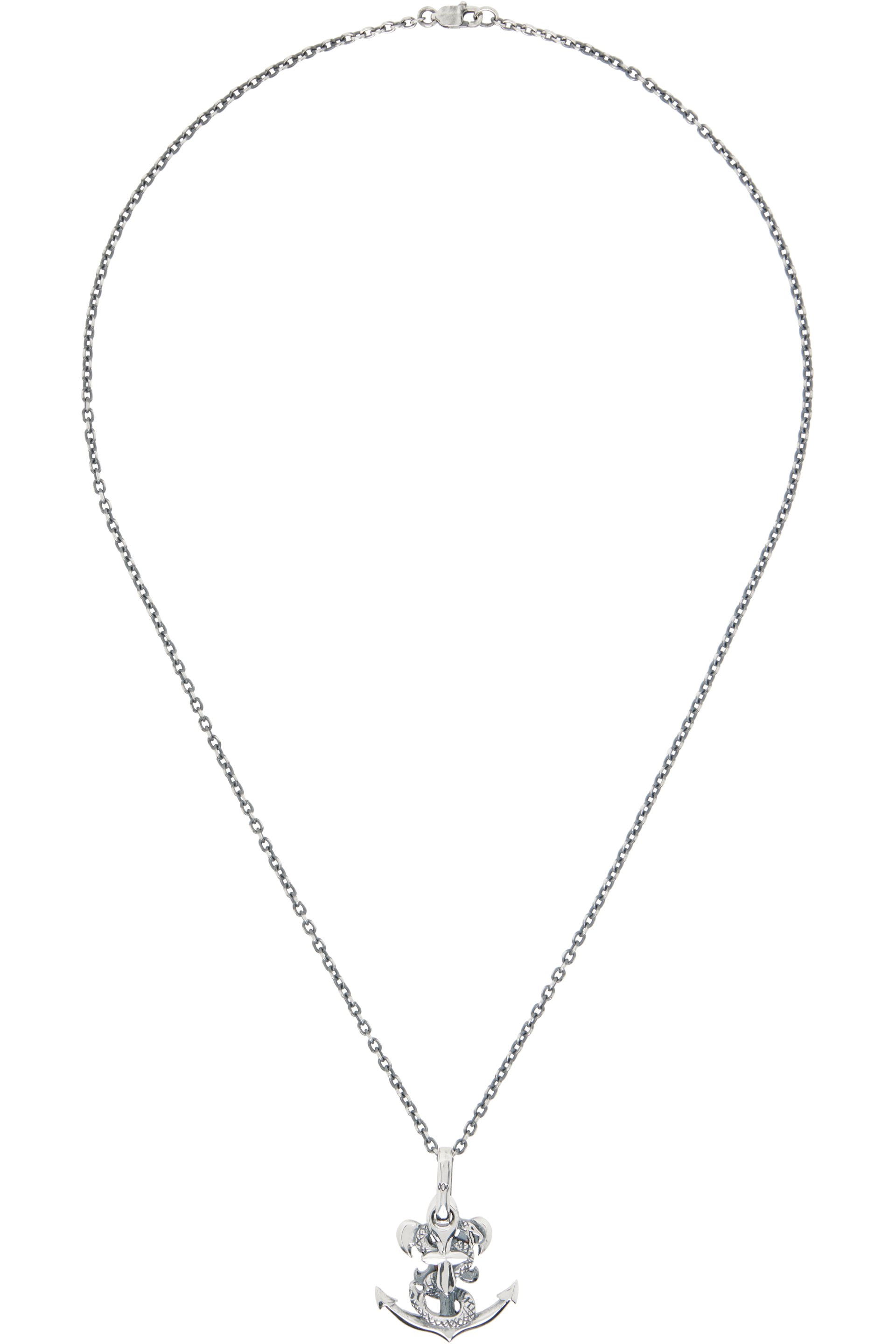 YOHJI YAMAMOTO: Snake Anchor Pendant Necklace | SSENSE