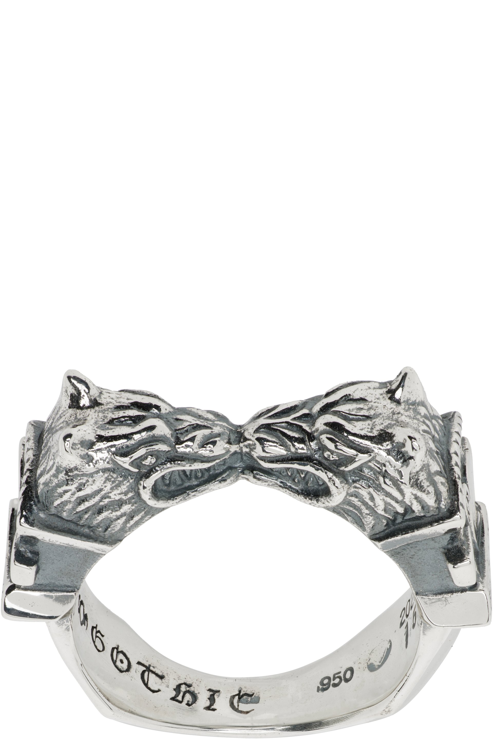 YOHJI YAMAMOTO: Twin Wolf Dagger Ring | SSENSE