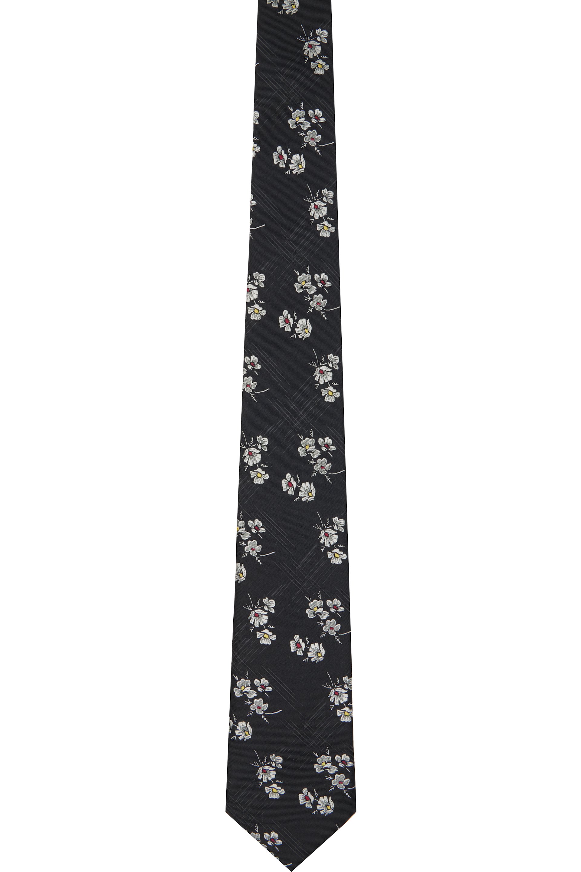 YOHJI YAMAMOTO - Black Flower Plaid JQ Derby Tie
