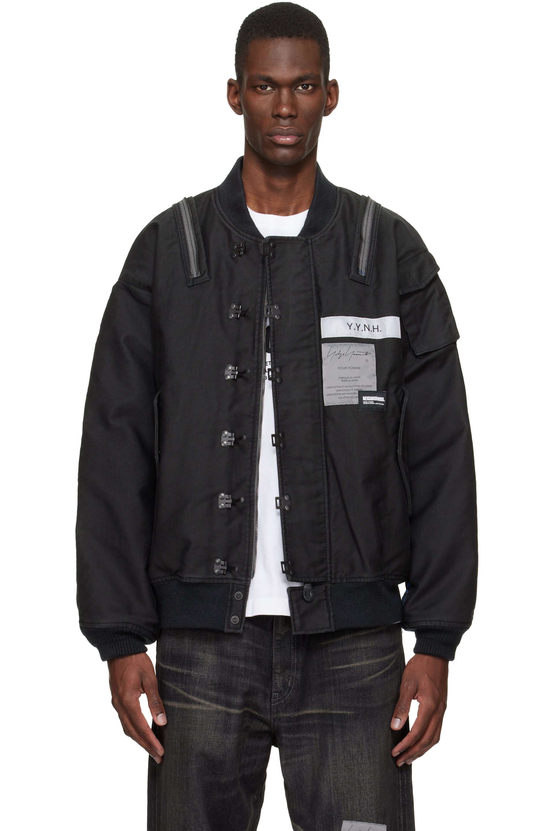 YOHJI YAMAMOTO - 블랙 Neighborhood 모드 A-1 데크 보머 재킷