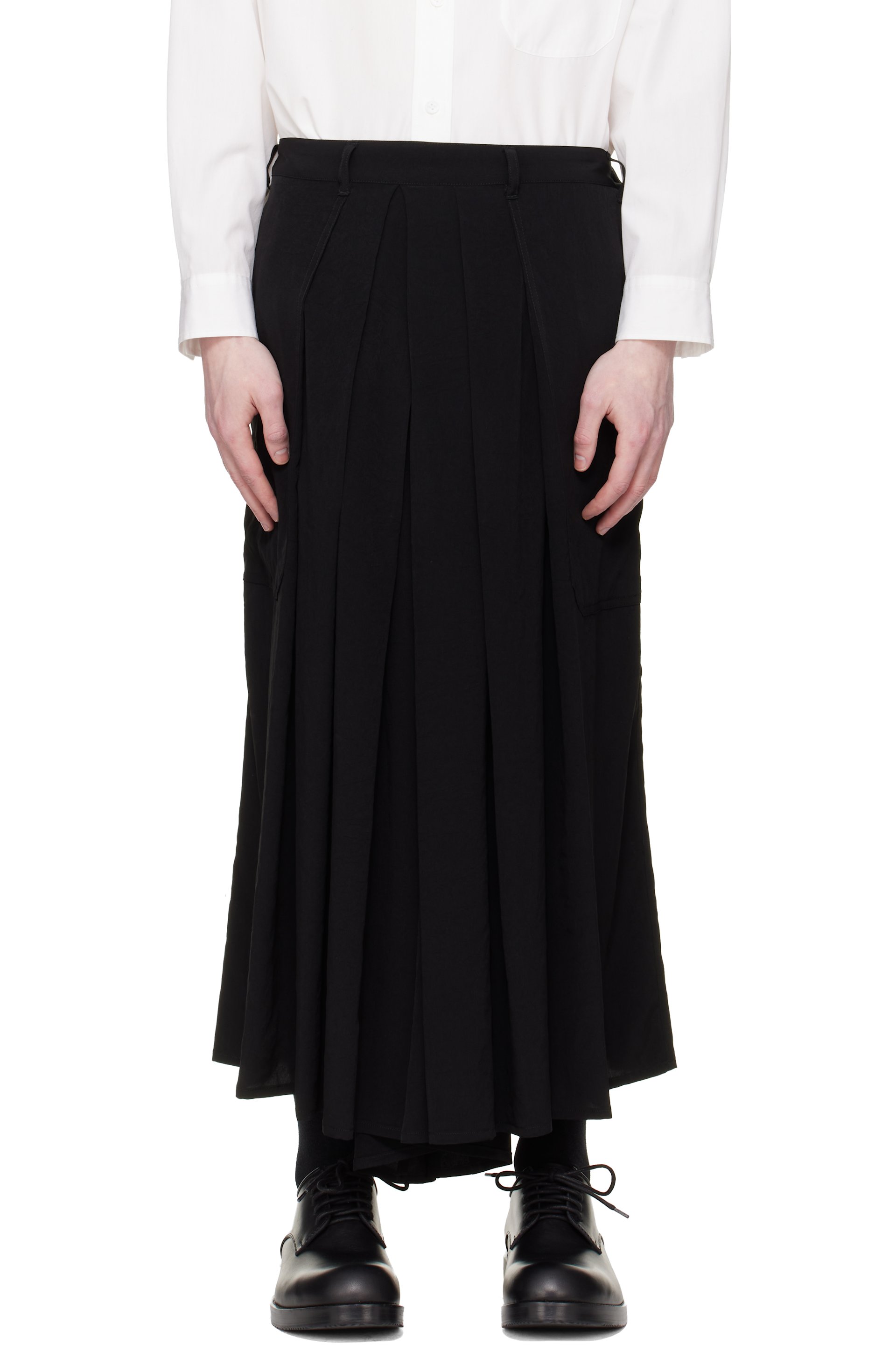 YOHJI YAMAMOTO - 블랙 TA 턱시도 하카마 슬랙스