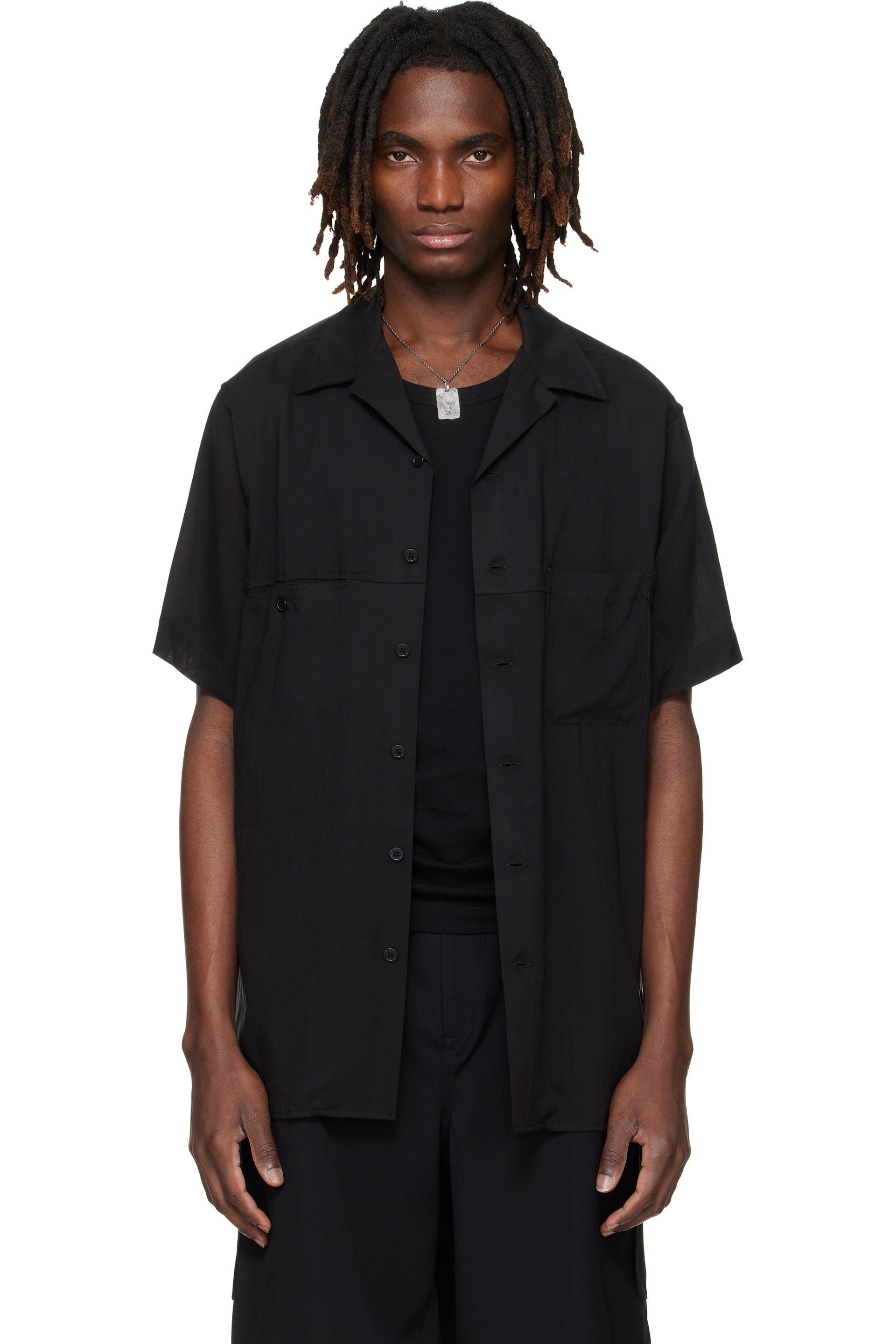 YOHJI YAMAMOTO - 블랙 패널 B 셔츠