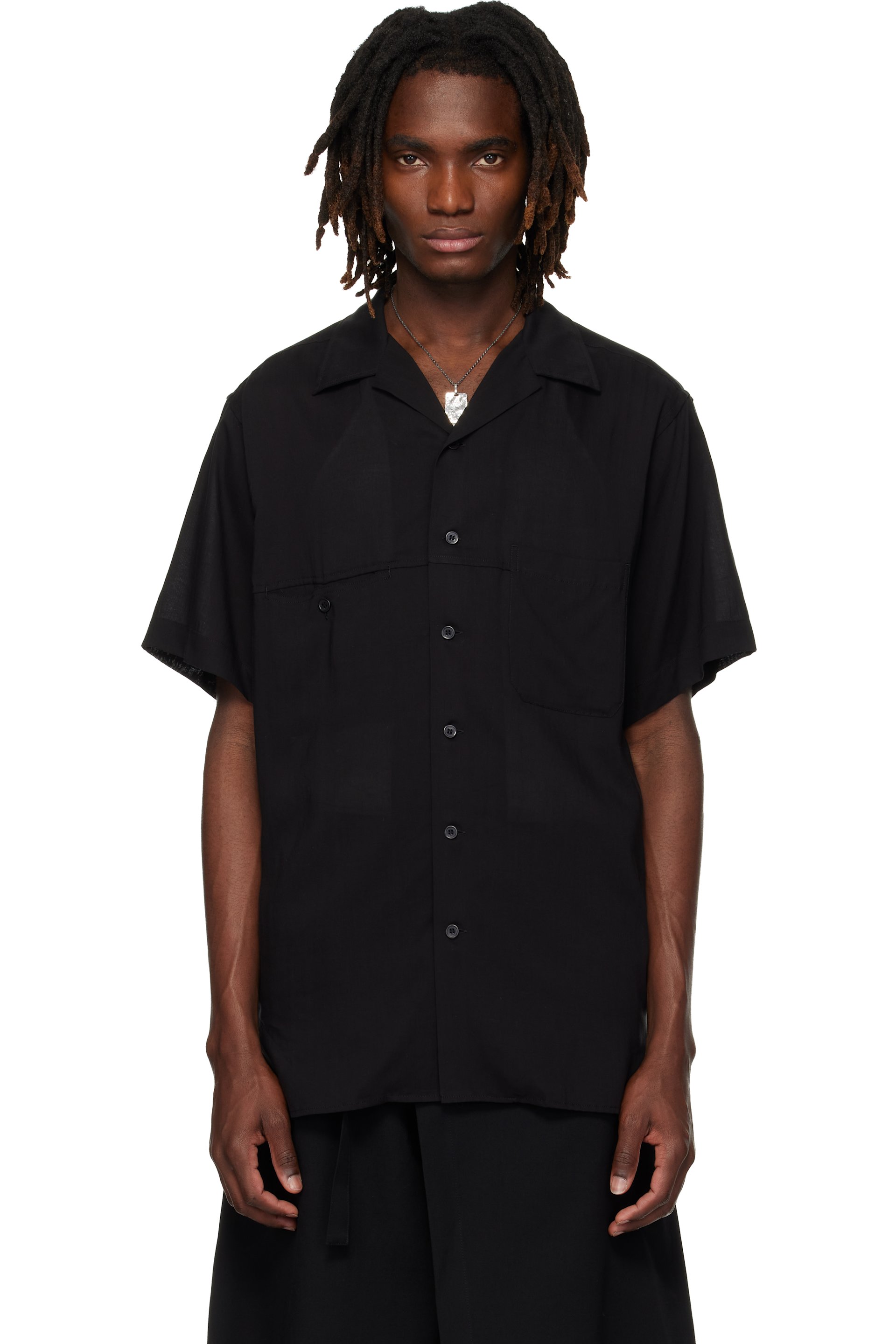 YOHJI YAMAMOTO - 블랙 패널 B 셔츠