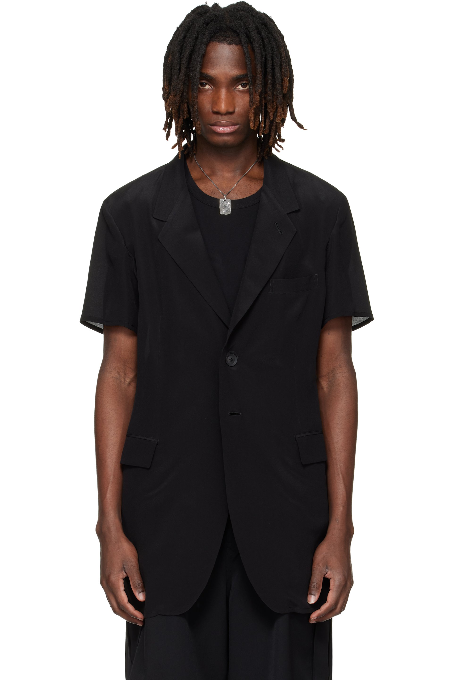 YOHJI YAMAMOTO - Black Short Sleeve Blazer