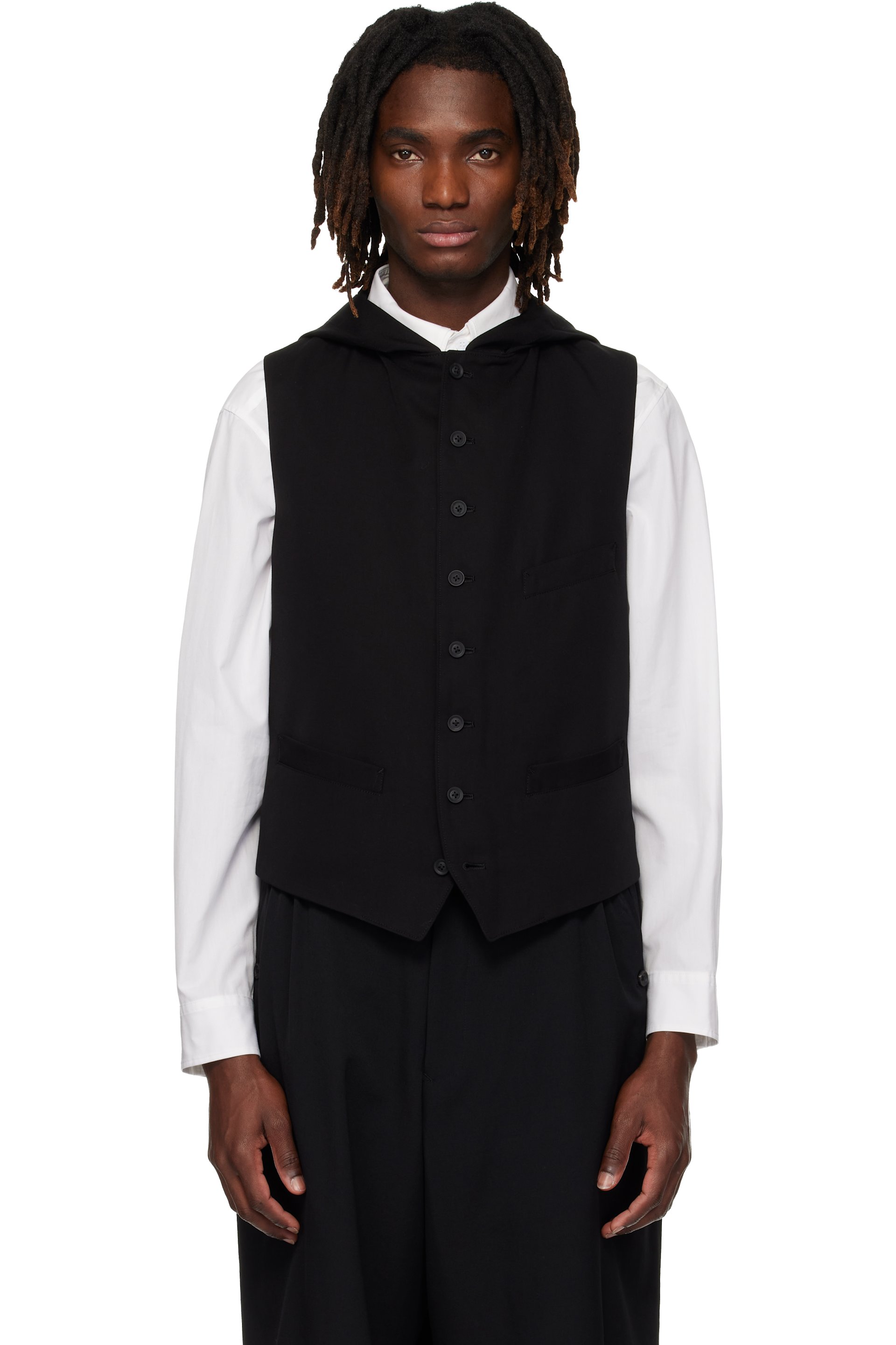 YOHJI YAMAMOTO - Black Hooded Vest