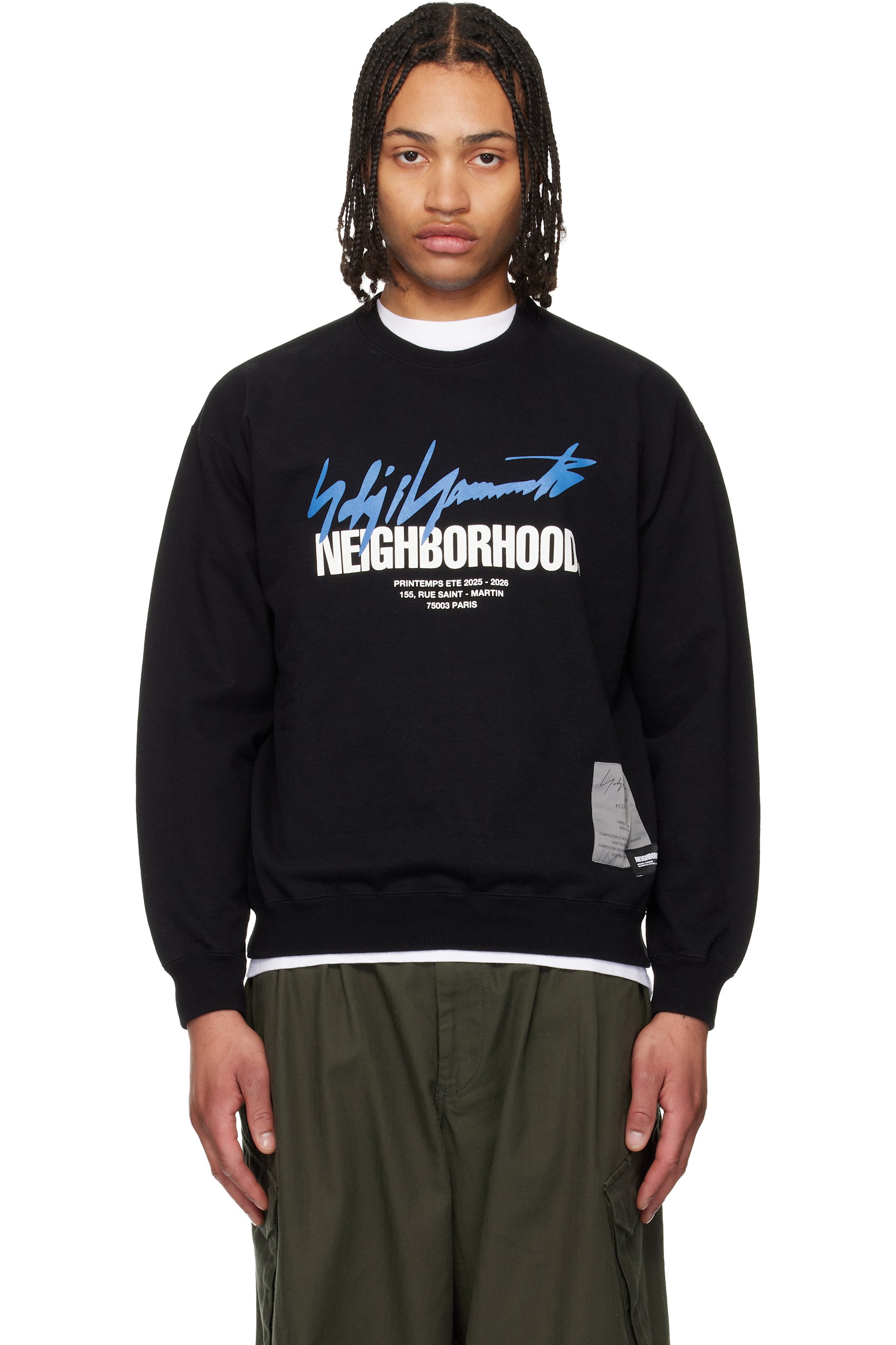 YOHJI YAMAMOTO - 블랙 Neighborhood LS 스웨트셔츠