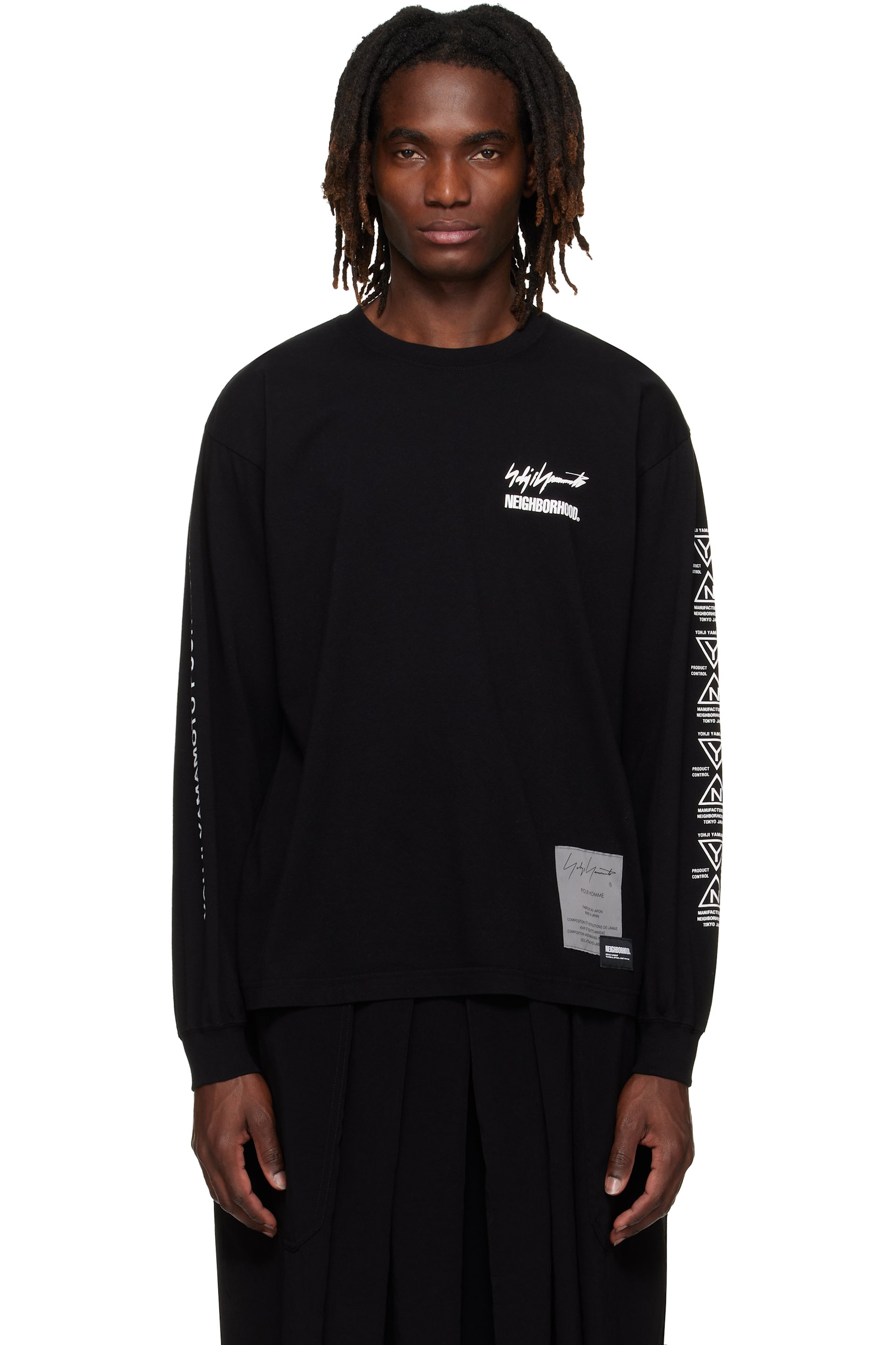 YOHJI YAMAMOTO - 블랙 NEIGHBORHOOD LS 티셔츠