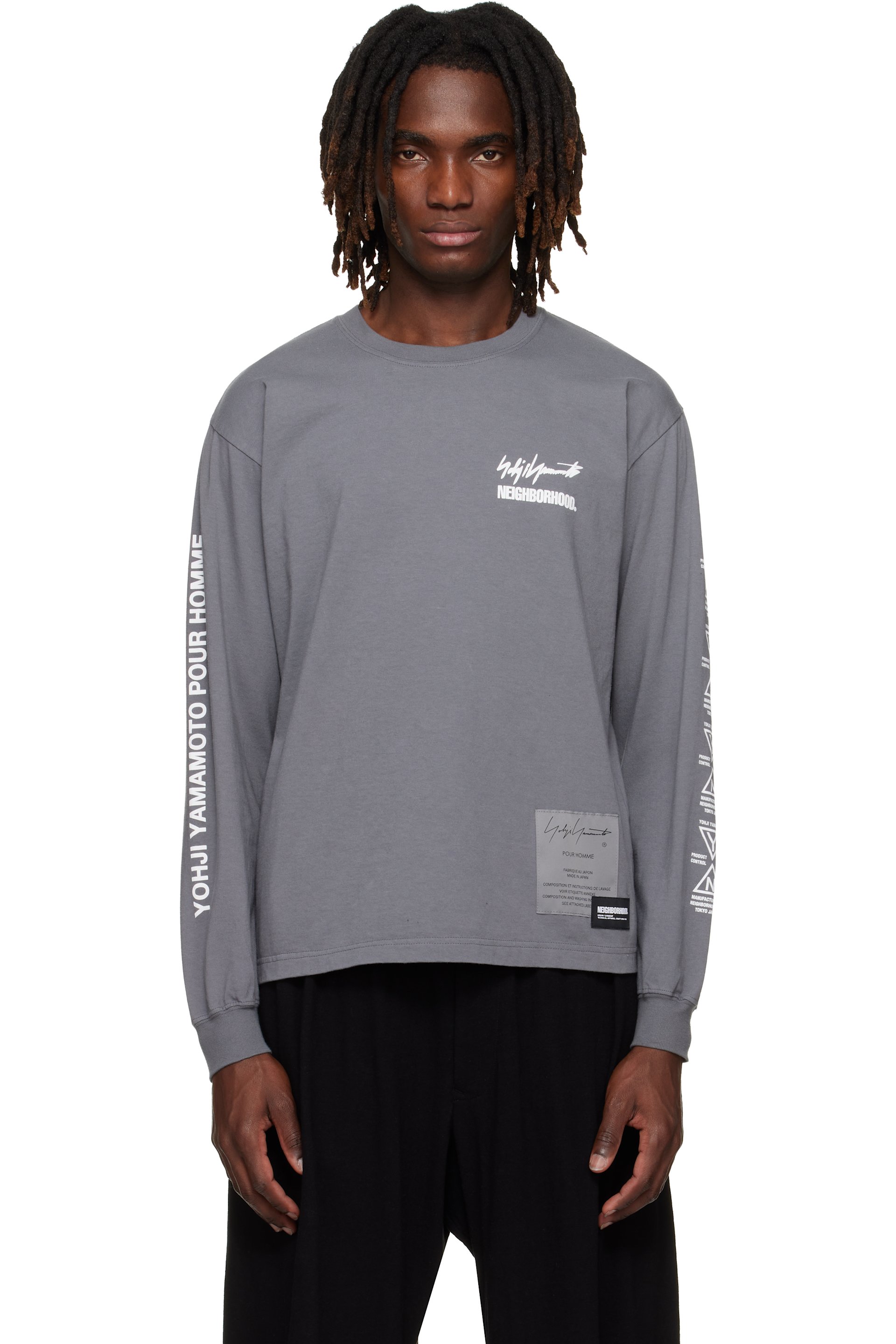 YOHJI YAMAMOTO - 그레이 NEIGHBORHOOD LS 티셔츠