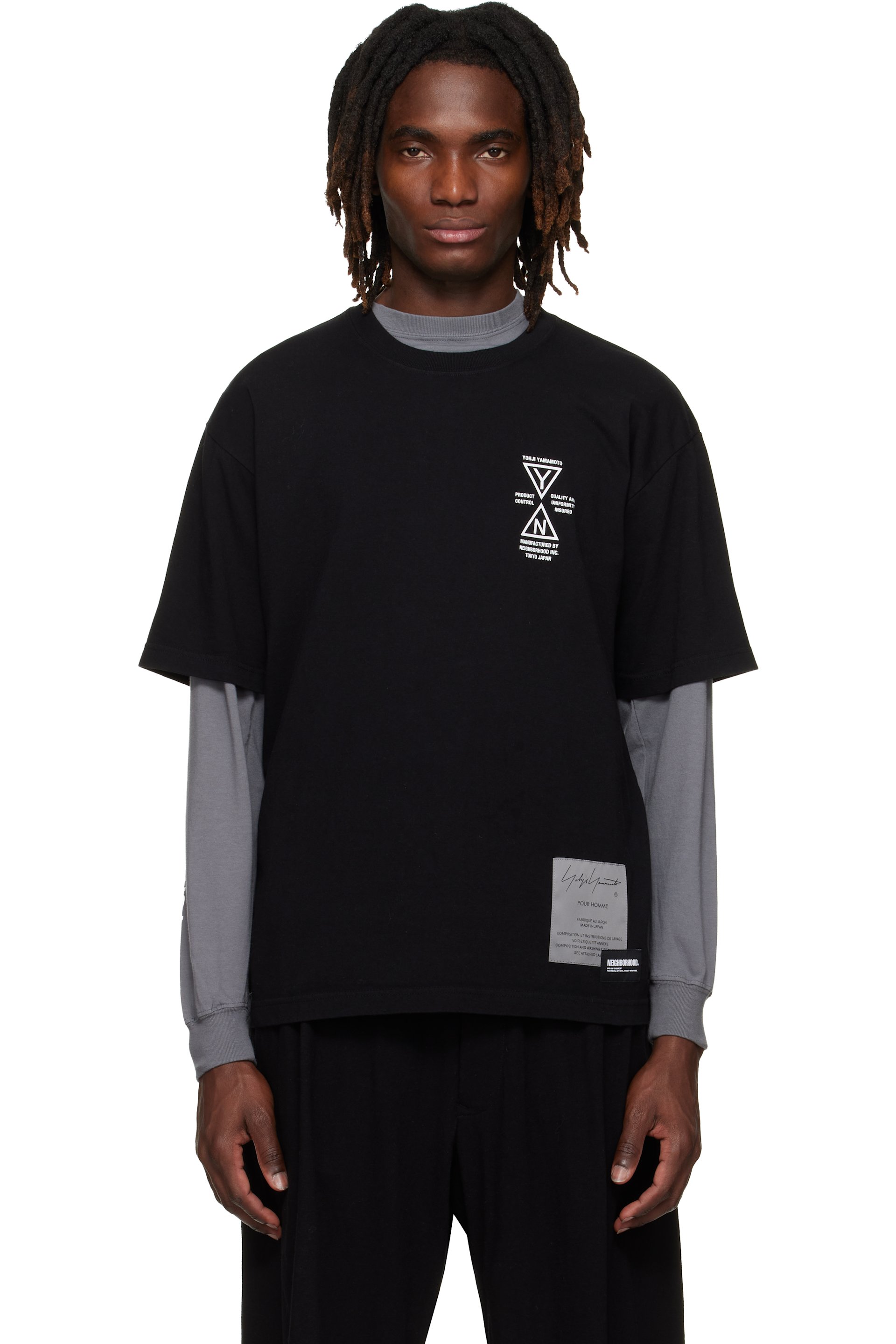 YOHJI YAMAMOTO - 블랙 NEIGHBORHOOD SS-1 티셔츠