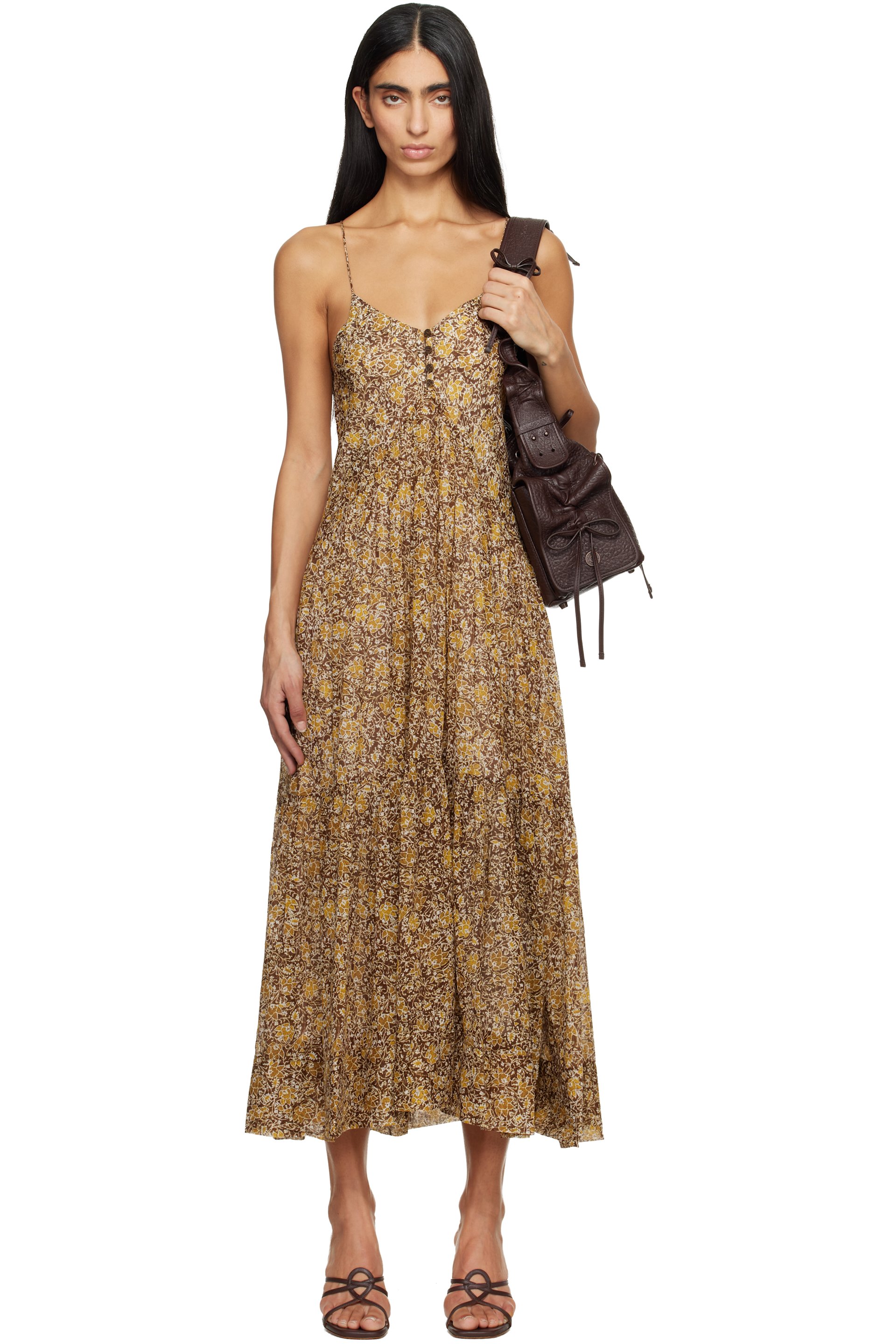 long black dress with thigh split Plunge Neck Thigh Split Maxi Dress main image 1