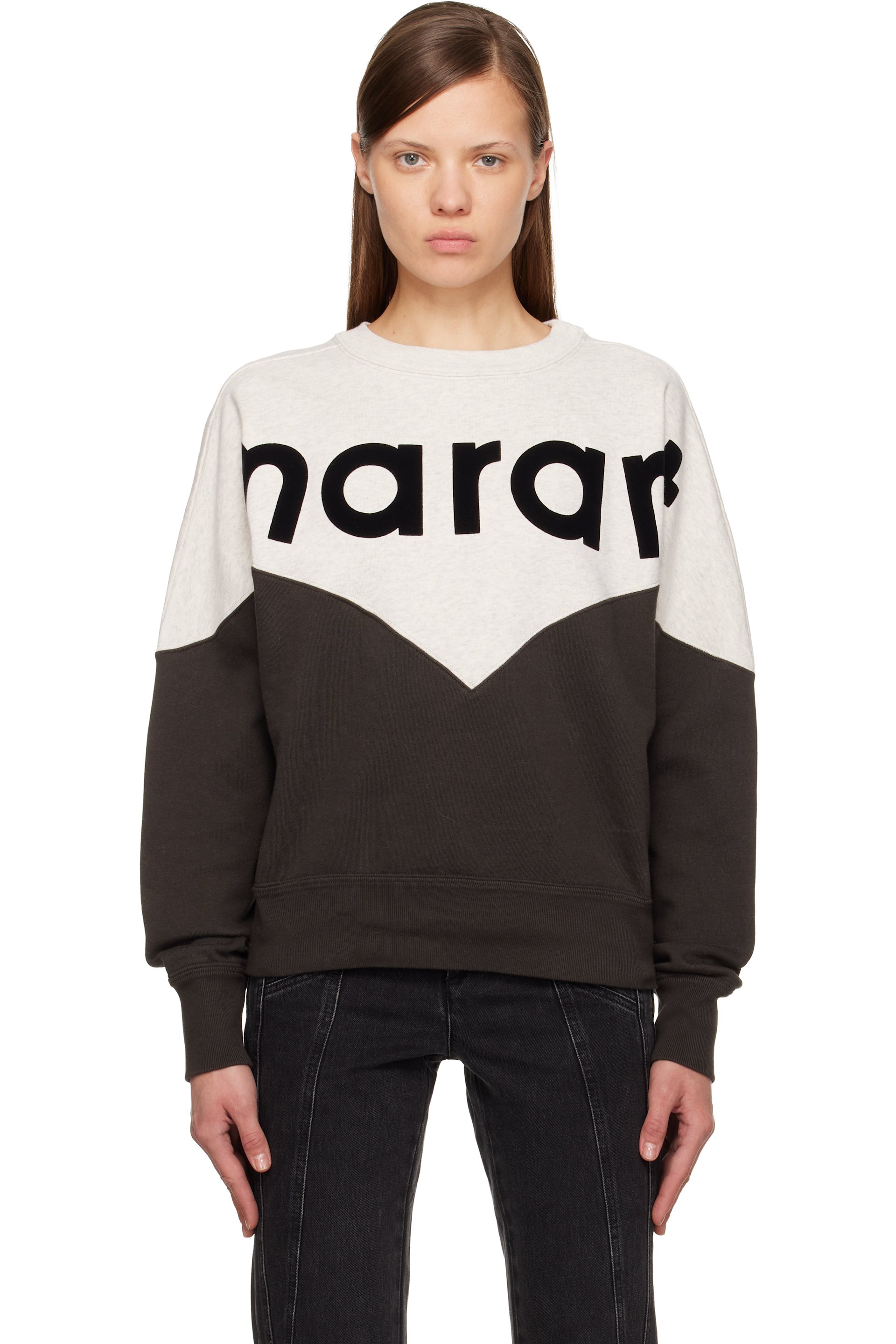 Isabel Marant Etoile - Pull molletonné Houston gris et bleu