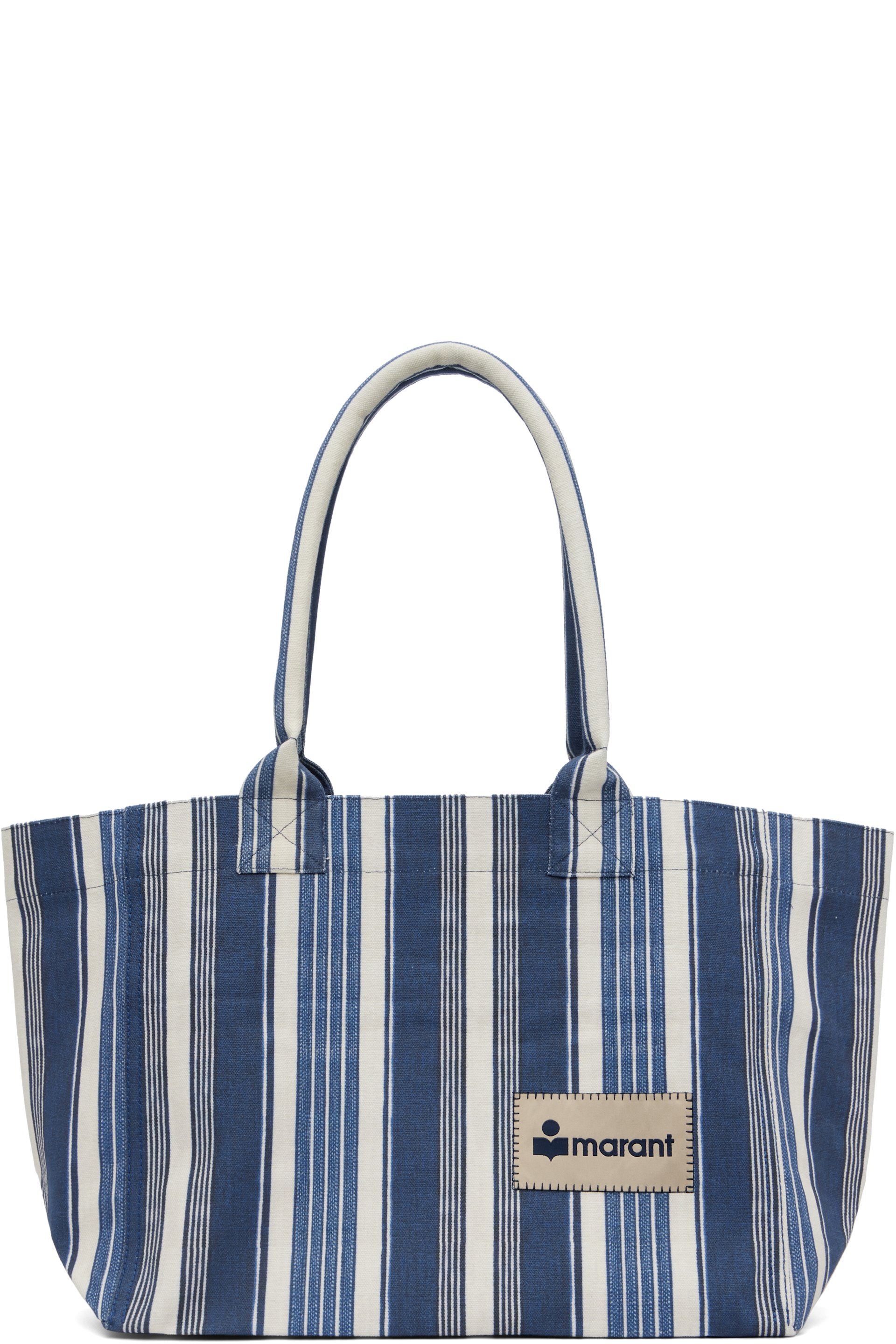 Isabel Marant - Cabas Yenky bleu marine et blanc à glissière