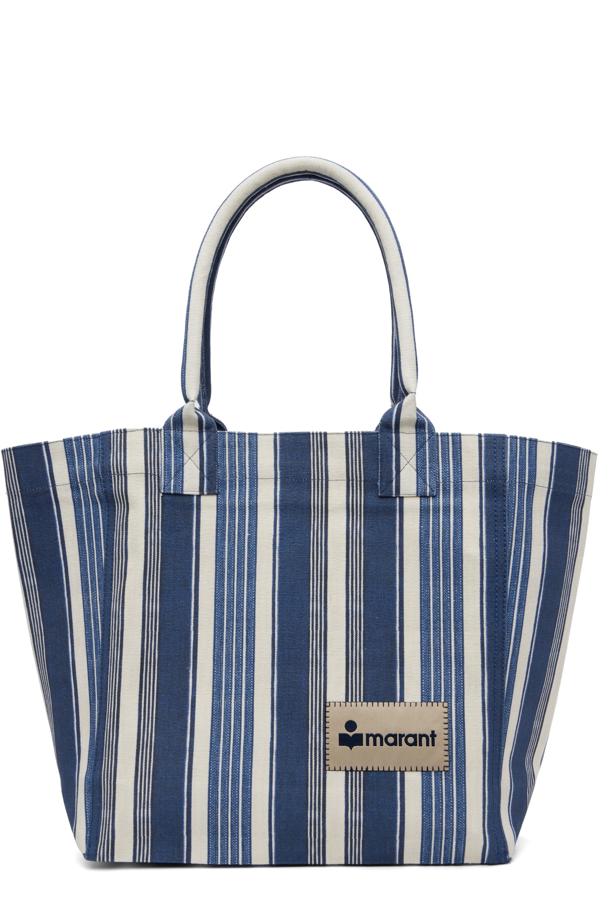 Isabel Marant - Petit cabas Yenky bleu marine et blanc