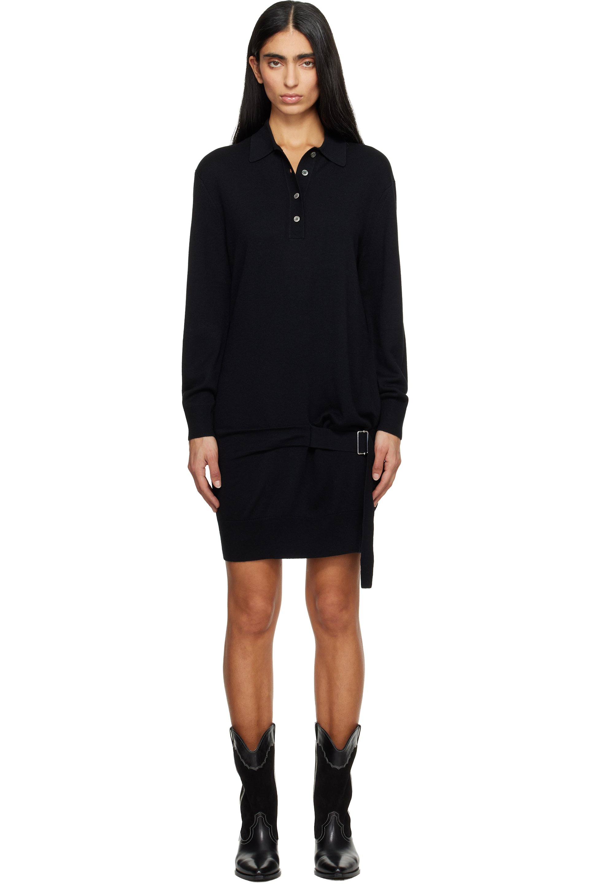 Isabel Marant - Robe courte Bathilde Essential noire en tricot