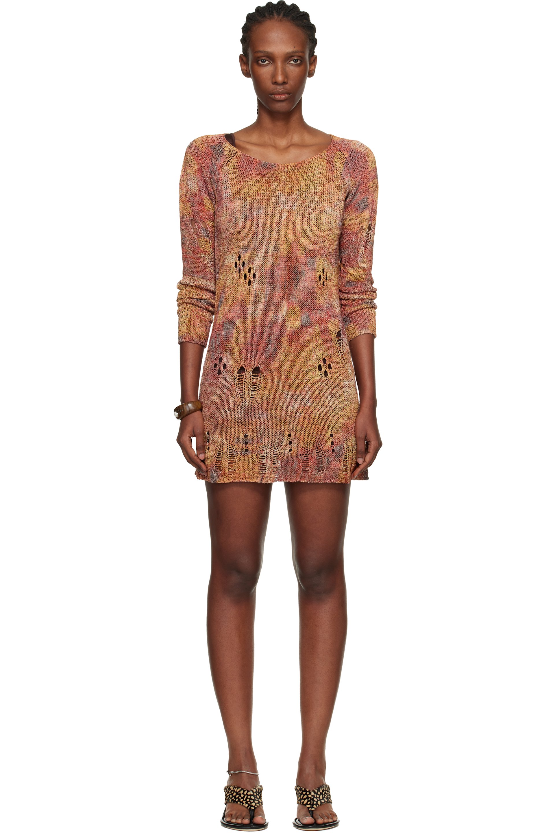 Isabel Marant - Robe courte Hymira orange à motif imprimé