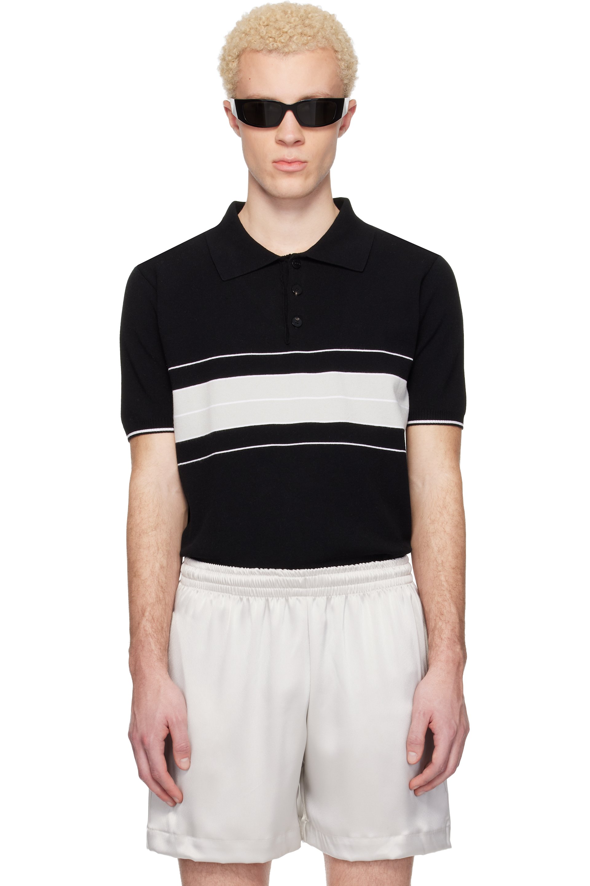トップス ERNEST W. BAKER PIN STRIPE POLO The Pin Stripe Performance Polo – Inward Half
