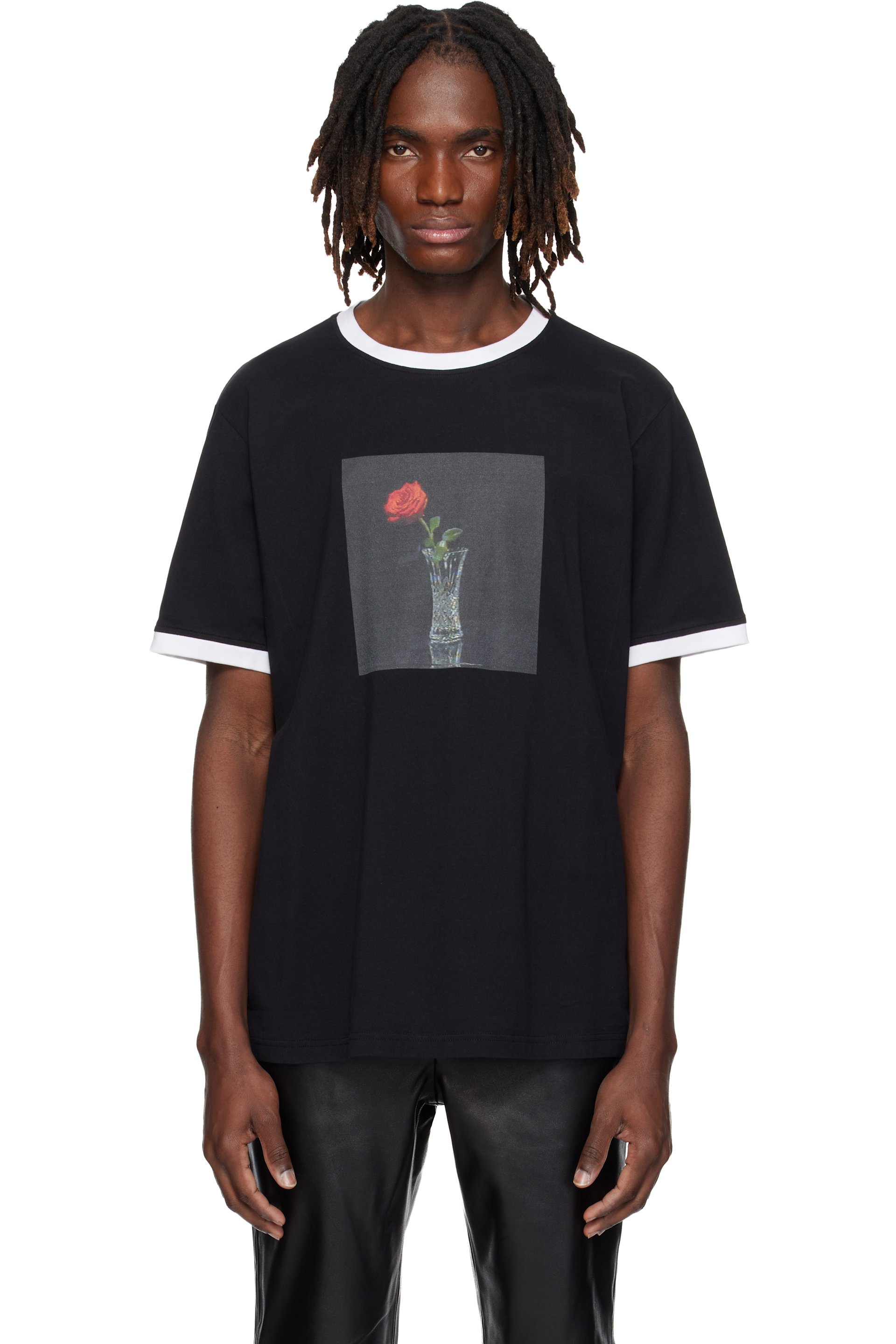 Ernest W. Baker - Black Rose Print T-shirt