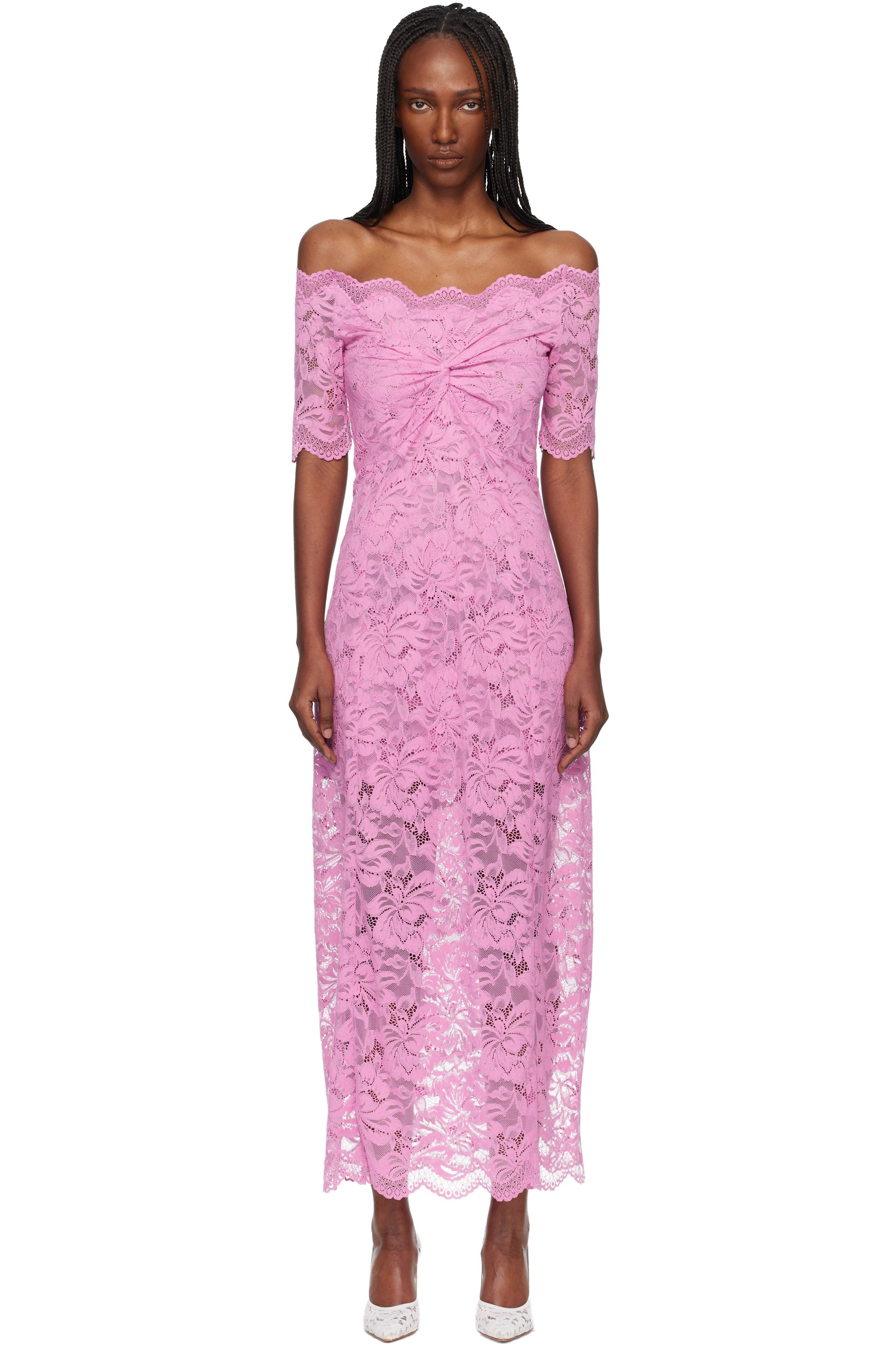Rabanne - Pink Lace Maxi Dress