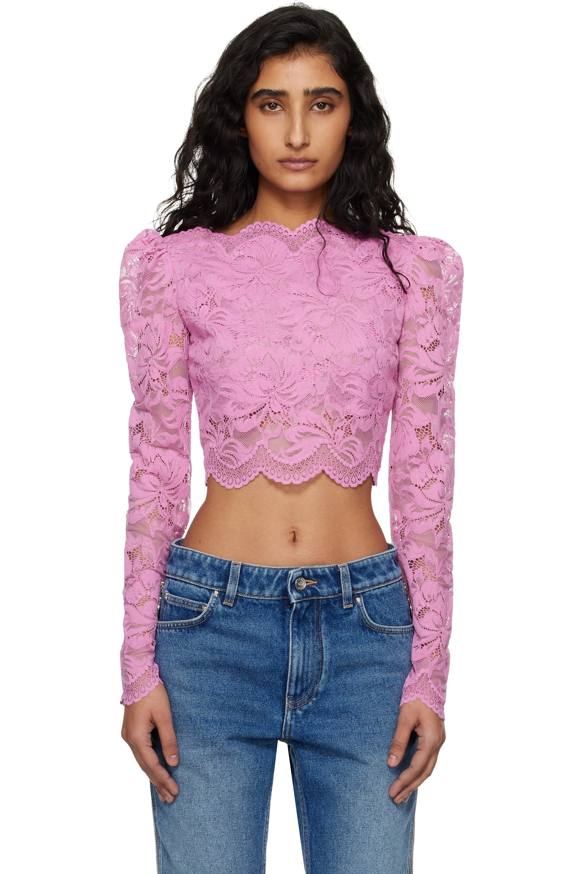 Pink Lace Top by Rabanne on Sale
