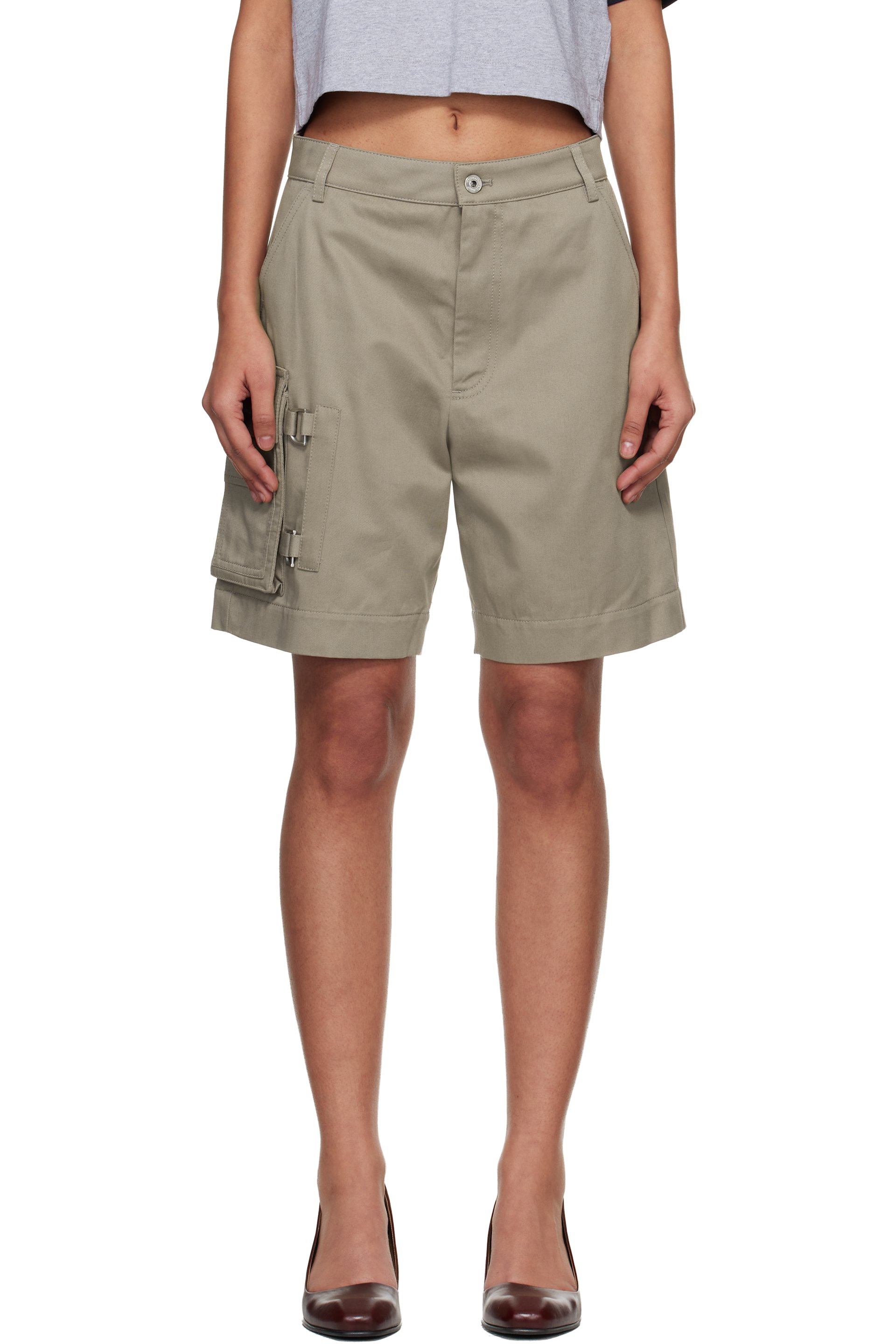 Off-White - Beige Co Gab Pocket Shorts