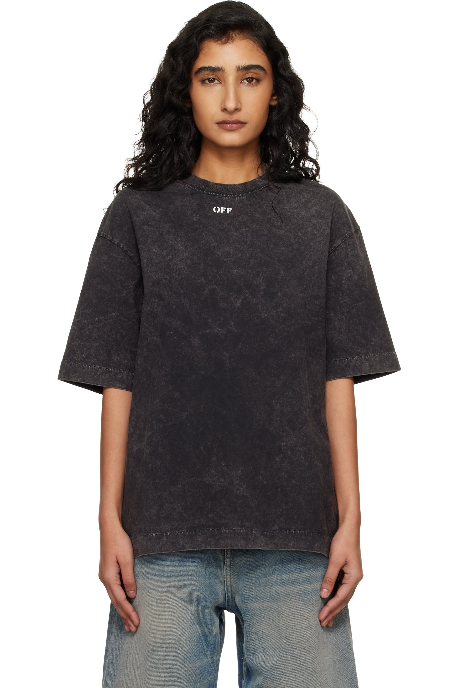 Off-White - T-shirt de planchiste Confetti noir à quatre flèches