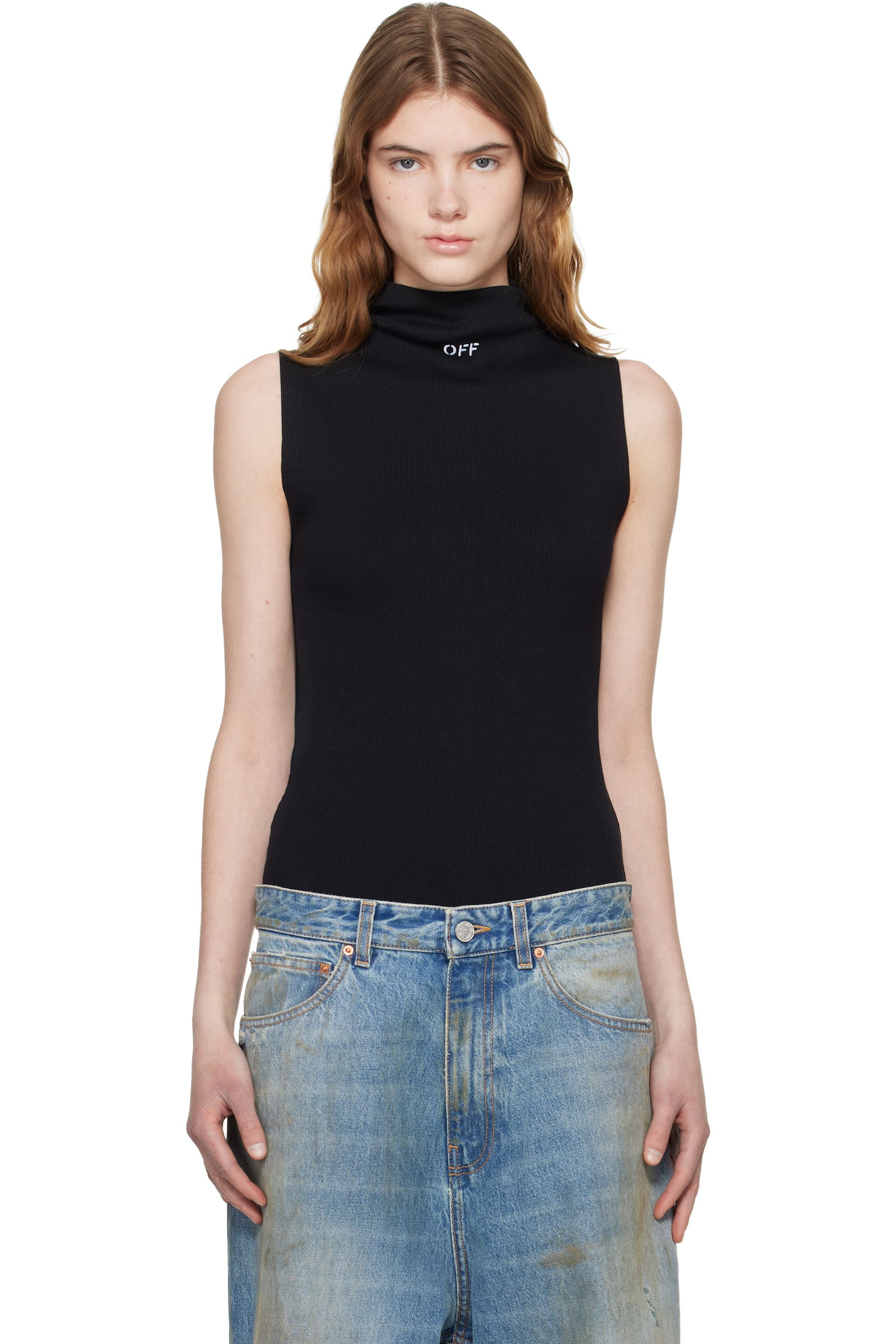 Off-White - Black 'OFF' Stamp Rib Bodysuit
