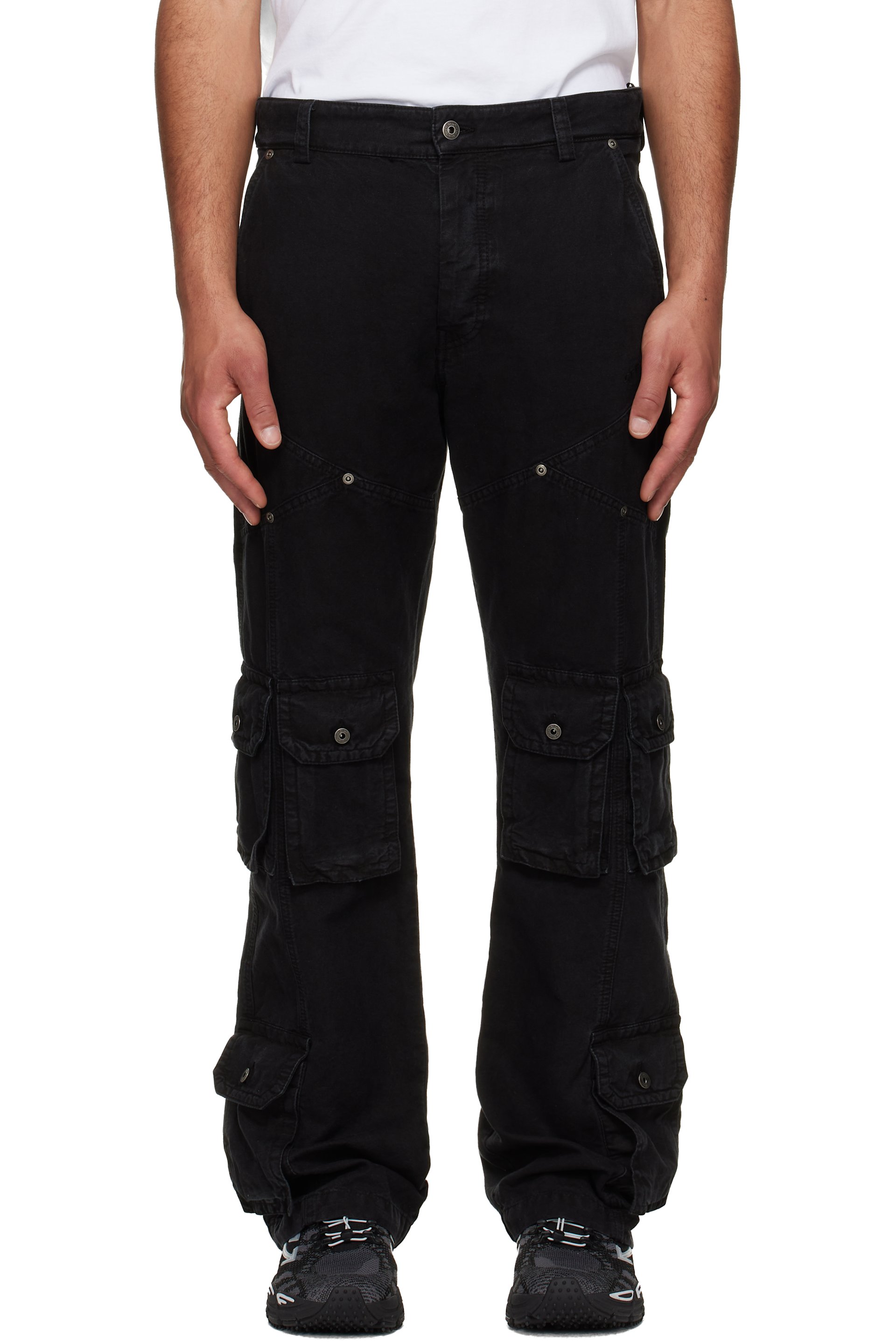 Off-White - Black Owr Gd Cot Multipkt Relax Cargo Pants