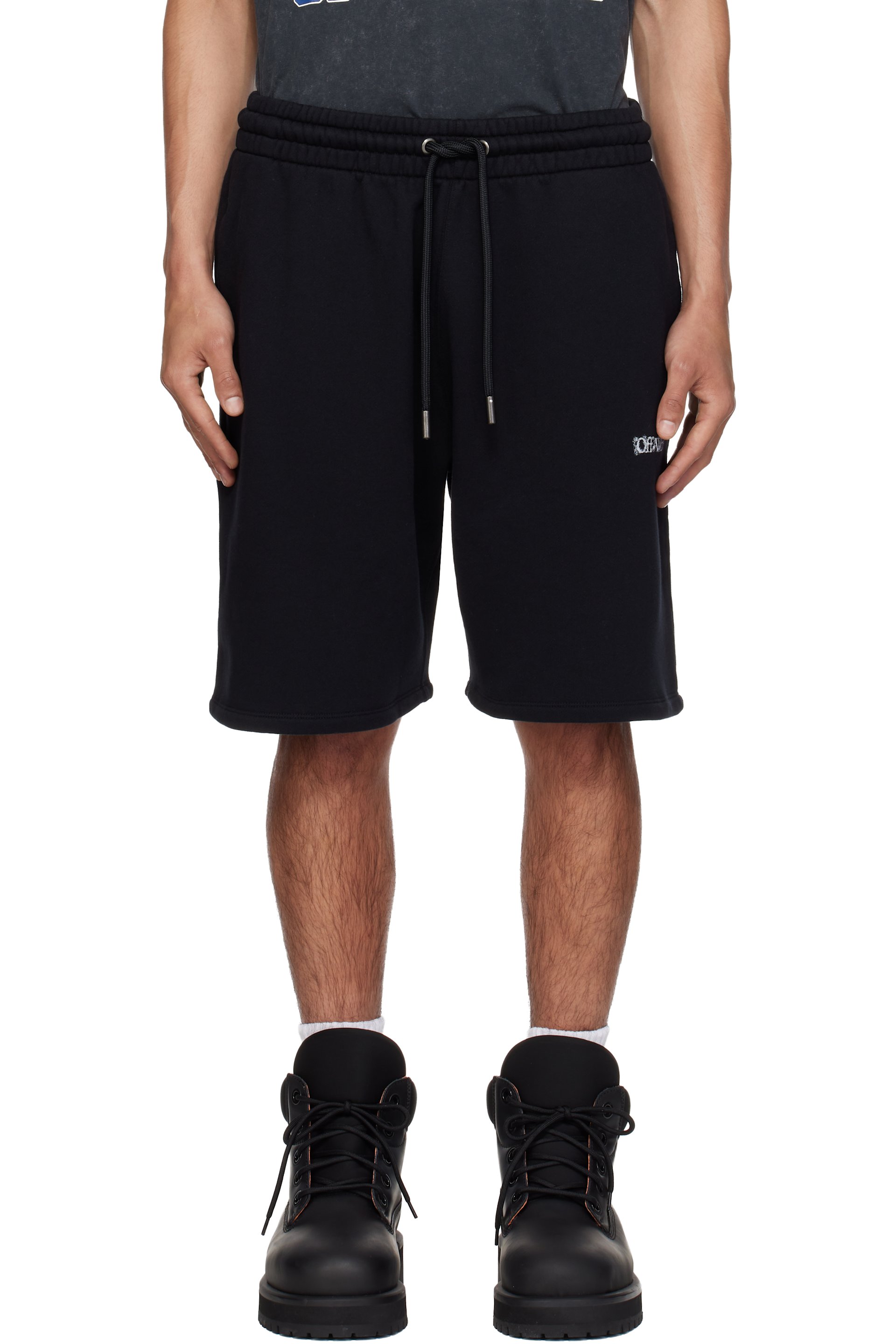 Off-White - Black Heraldic Arrow Skate Sweat Shorts