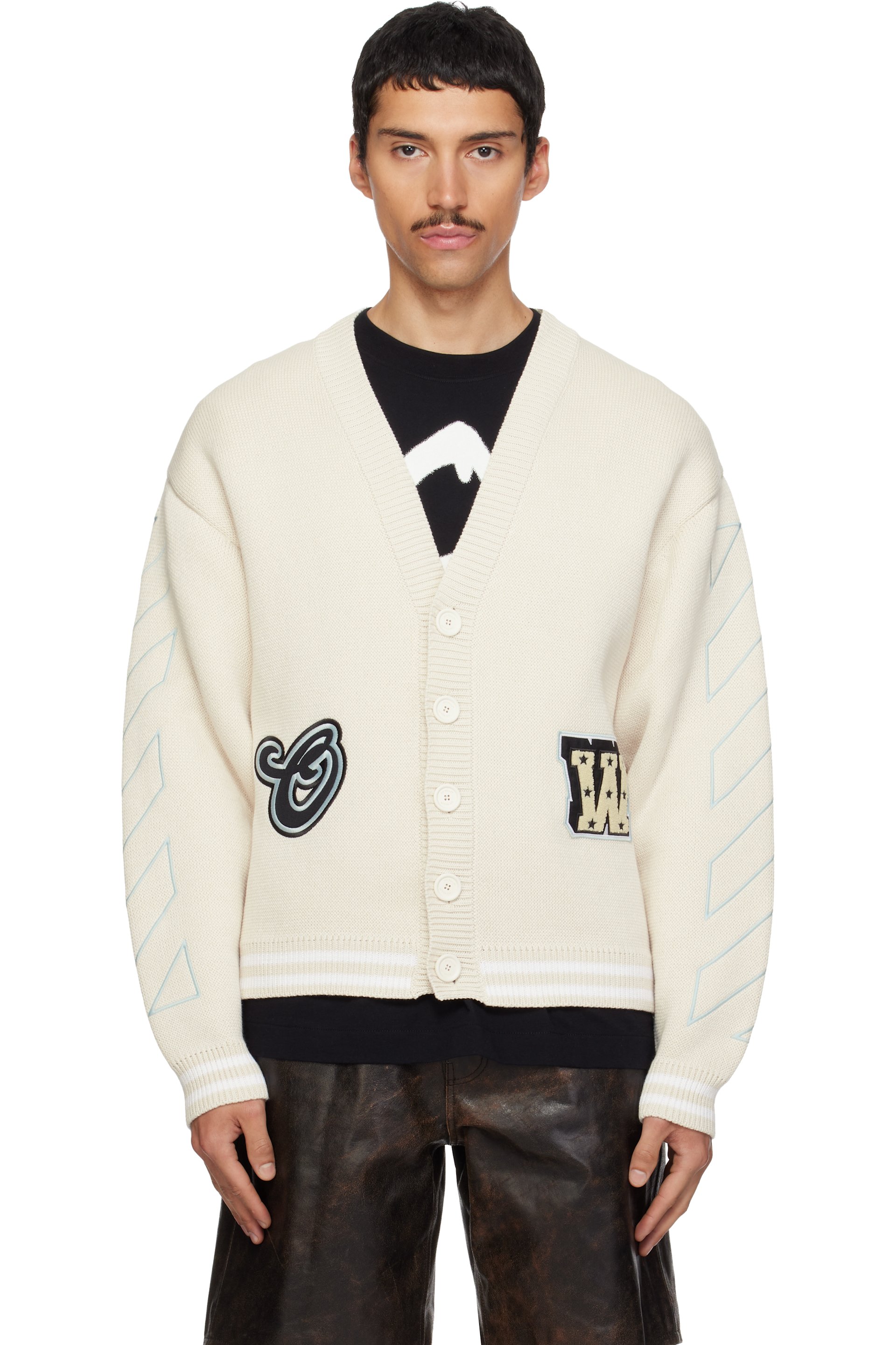 Off-White - Off-White Star Varsity Knit Cardigan