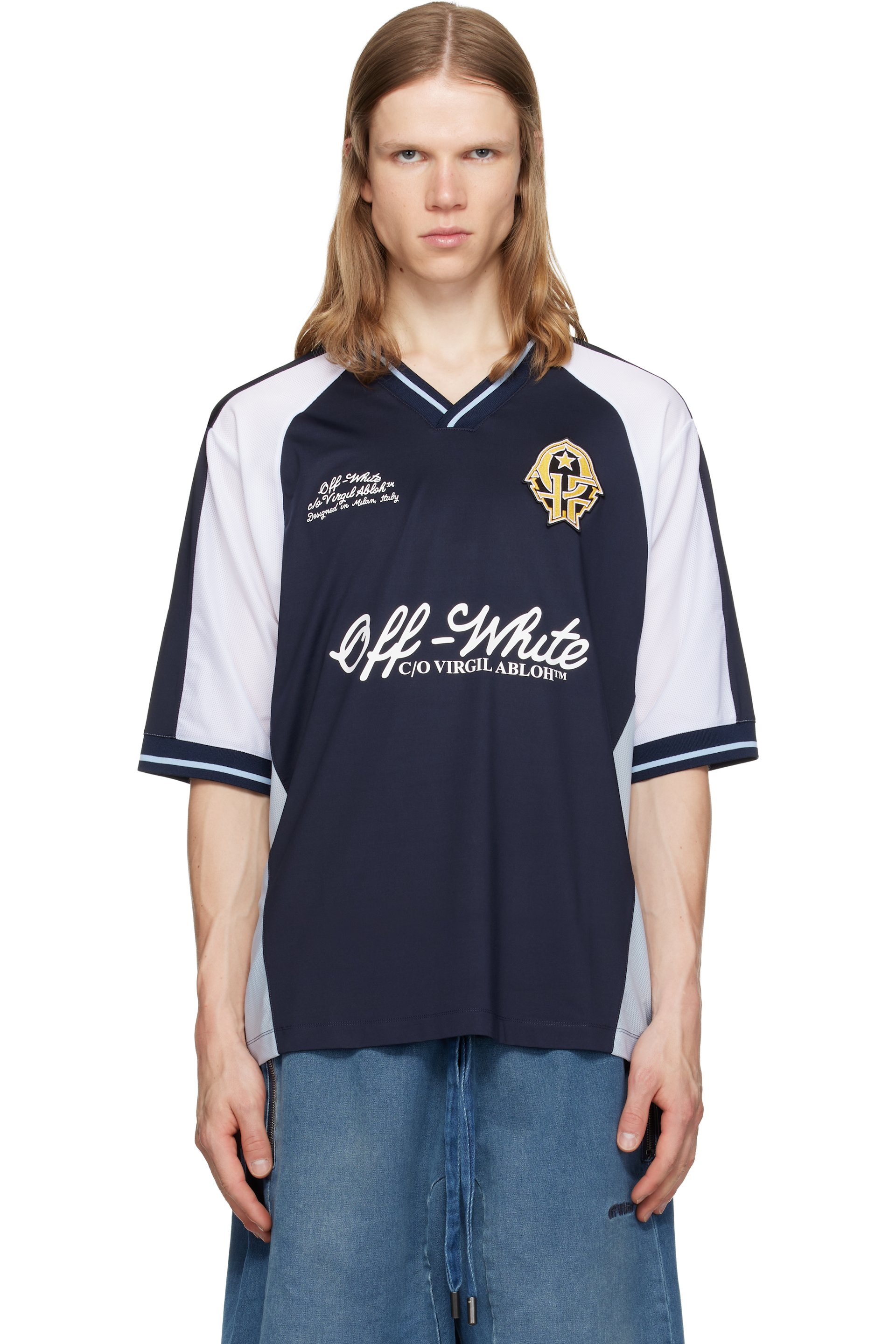 Off-White - Navy Royal Team Soccer T-shirt
