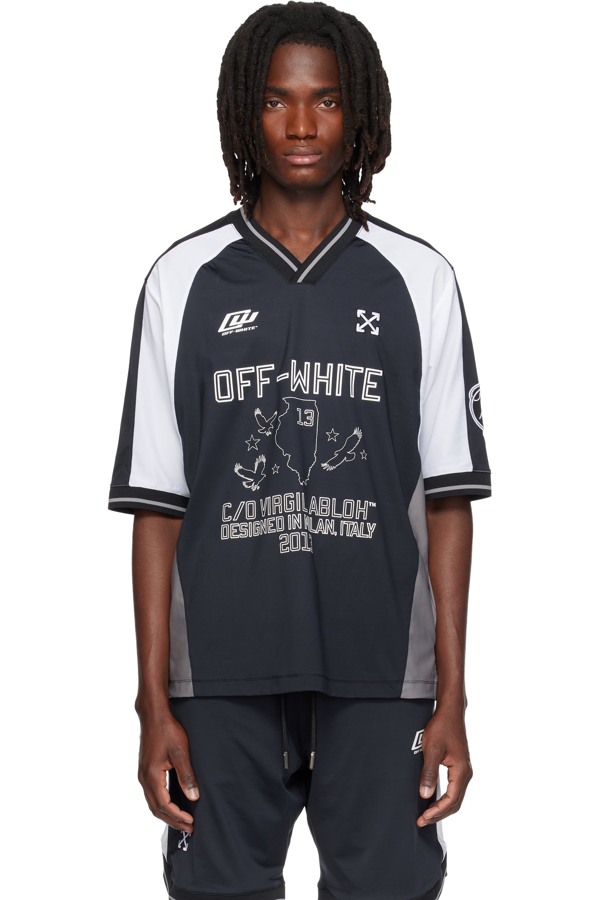 Off-White - Black Eagle Team Soccer T-shirt