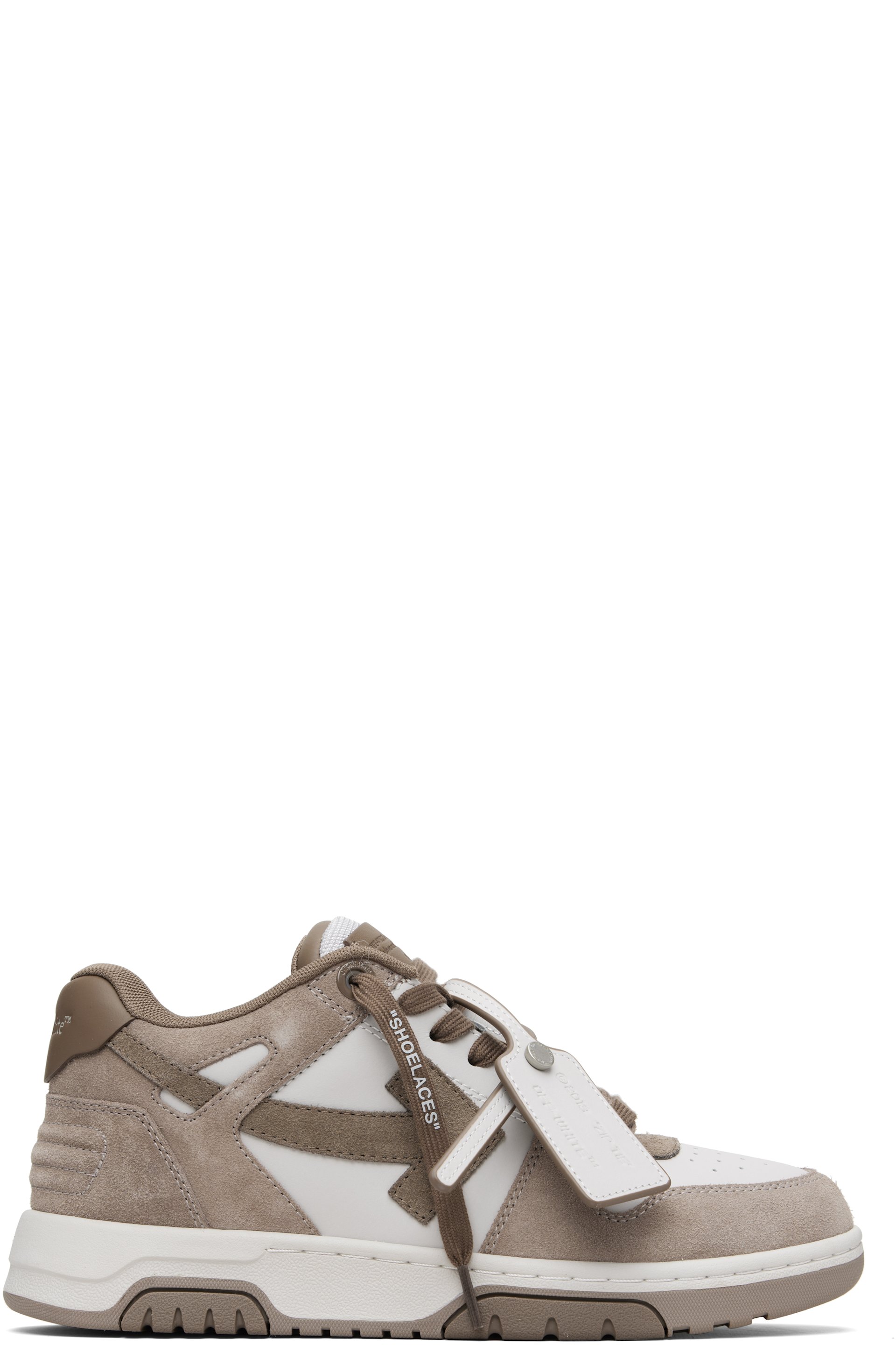 Off-White - Brown & White 'Out Of Office' Sneakers