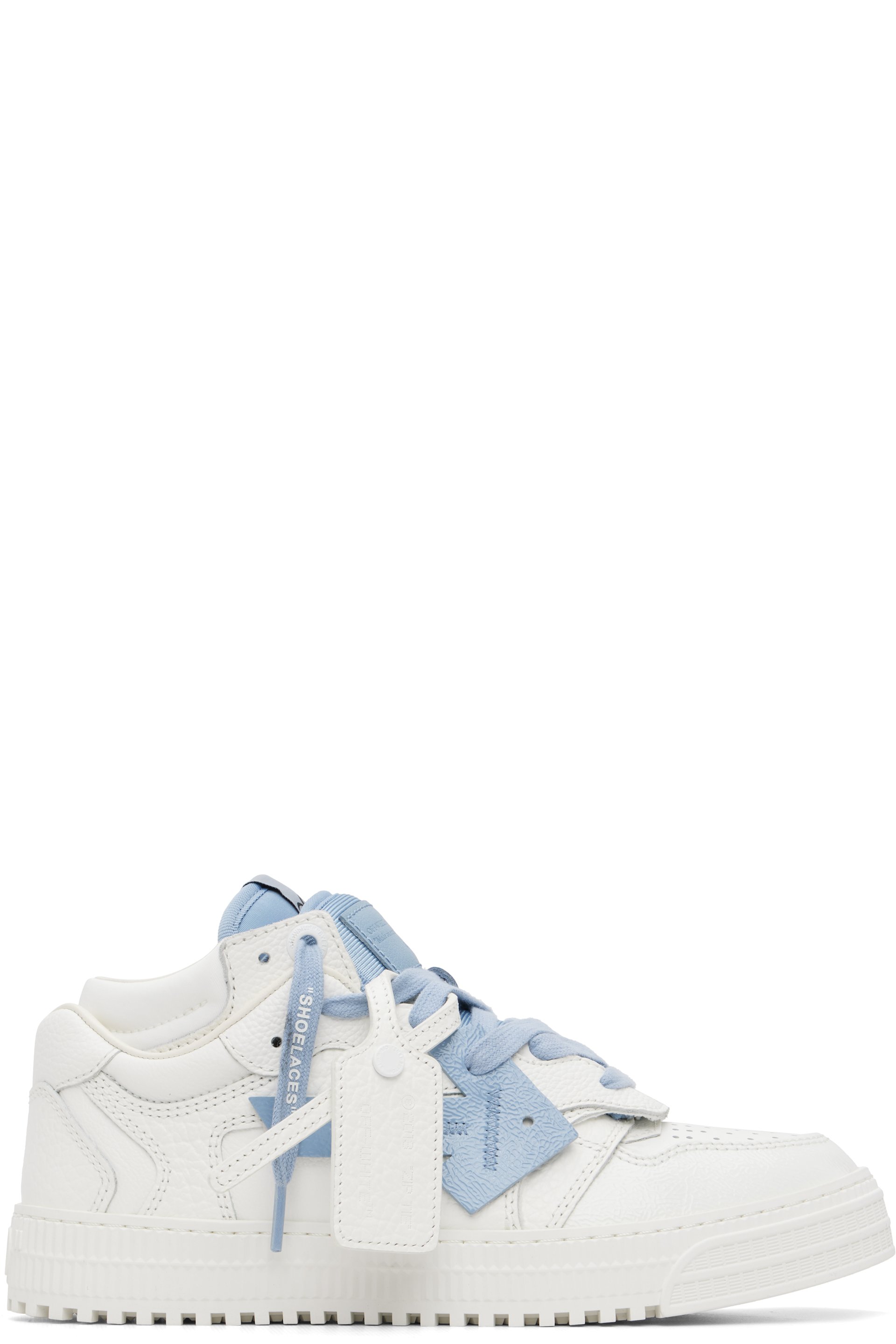 White & Blue 3.0 Floating Arrow Sneakers by Off-White on Sale