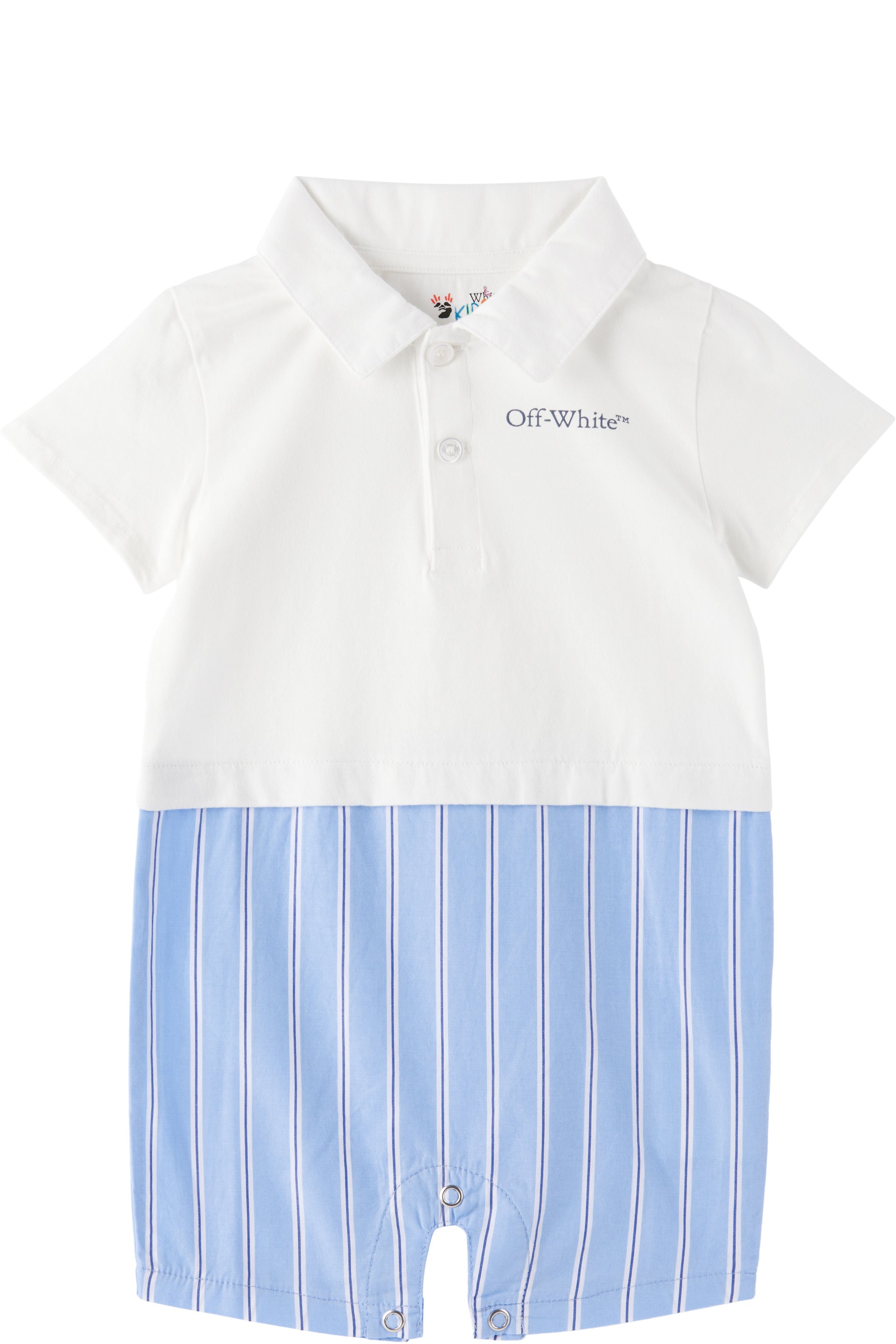 Off-White - Baby White & Blue Bookish Mix Jumpsuit