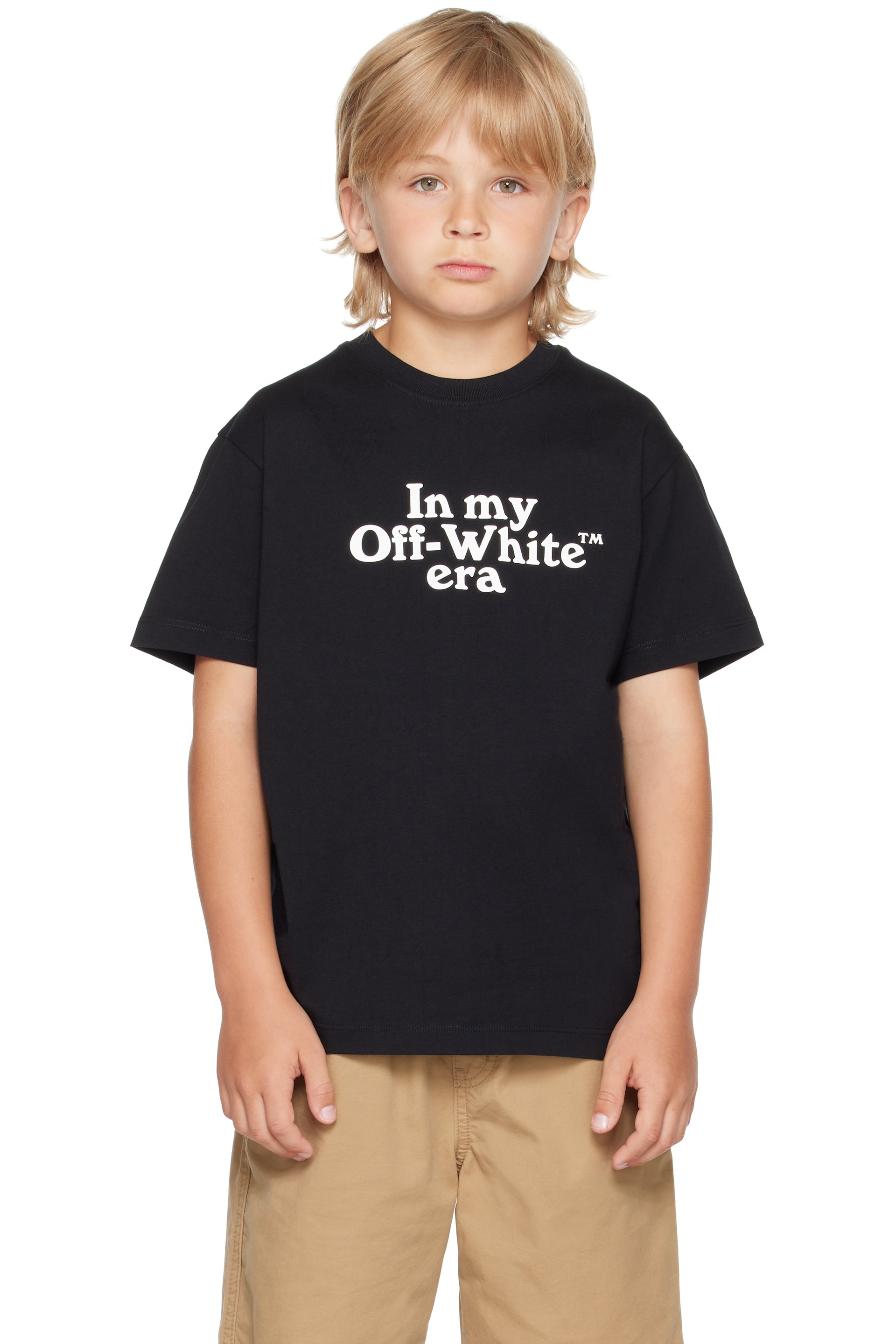 Off-White - Kids Black OW Multilogo T-shirt