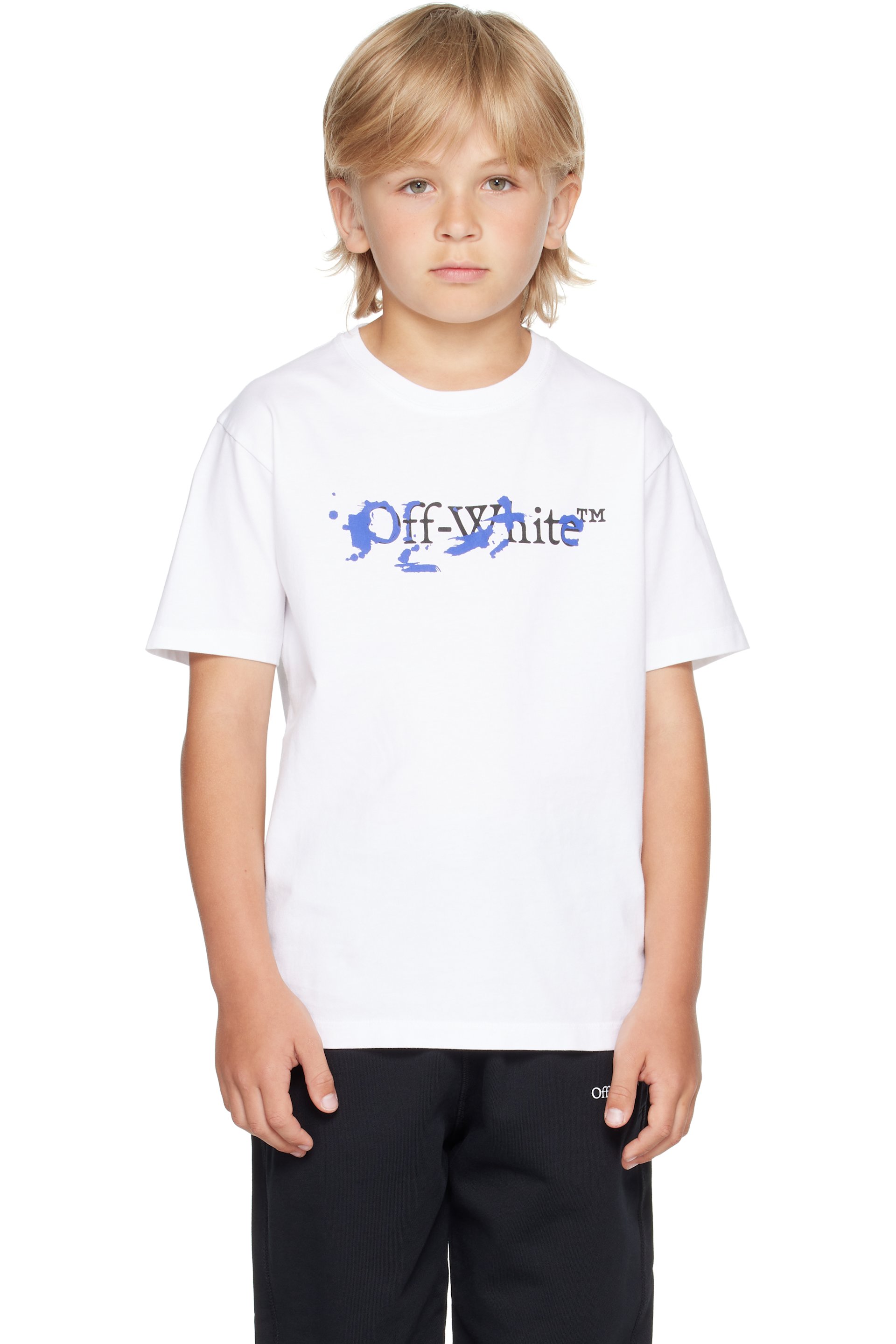 Off-White - Kids White Big Bookish Splat Ink T-shirt