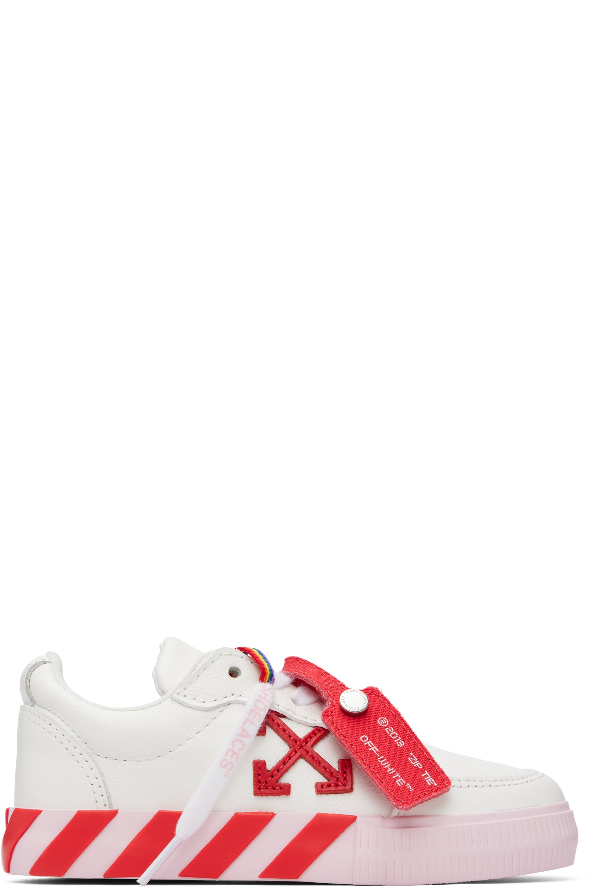 Off-White - Kids White Vulcanized Low Leather Sneakers