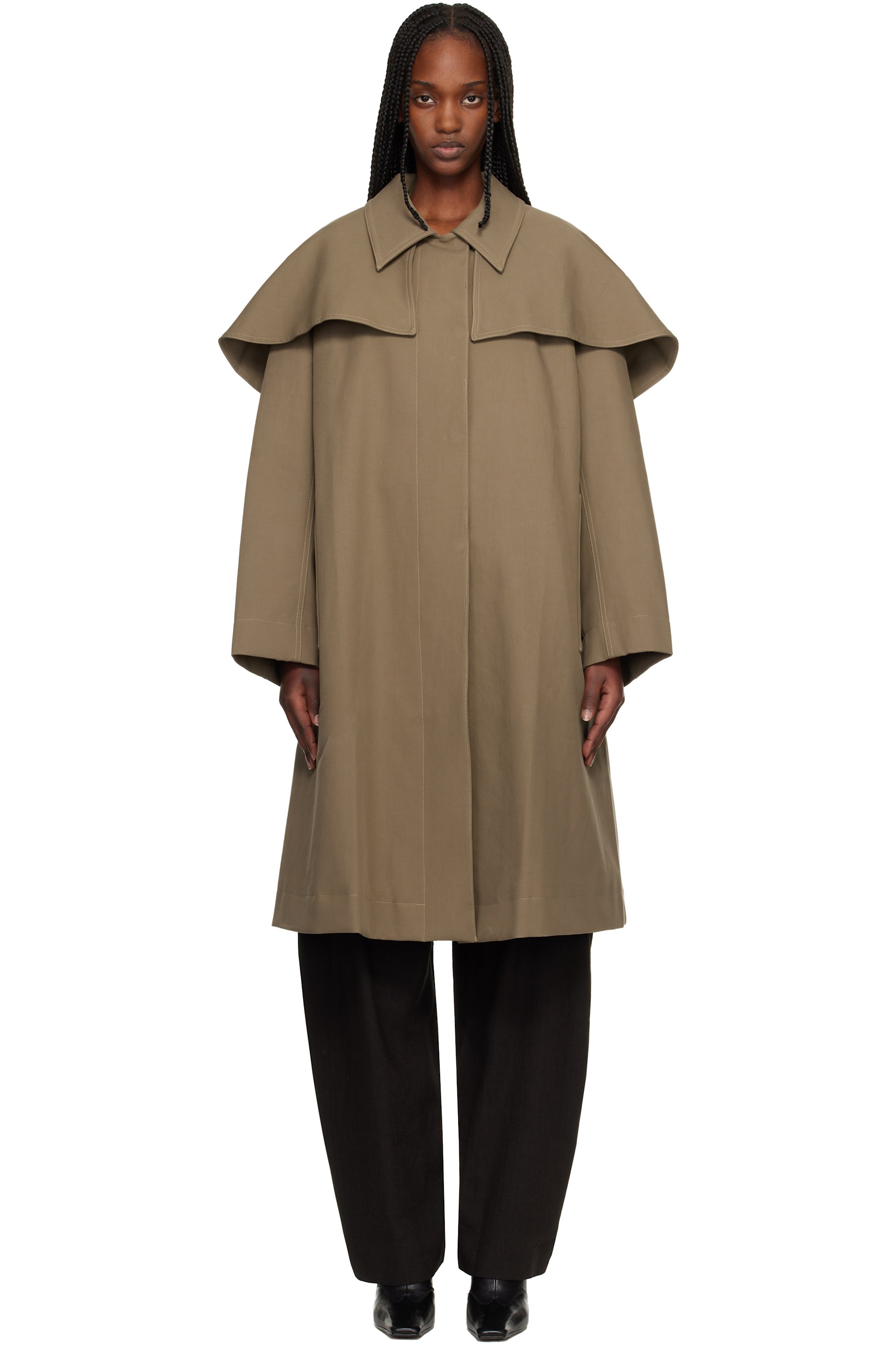 Beige Haver Trench Coat by Studio Nicholson on Sale